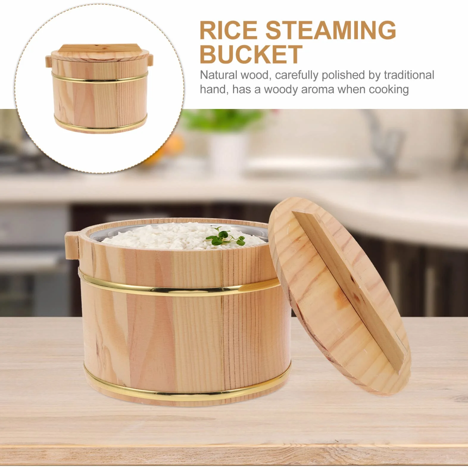 1 Zestaw Drewnianych Misek Do Ryżu Sushi Hangiri Sushi Oke Wanna Do Mieszania Ryżu Z Pokrywką 18Cm Drewniana Miska Do Ryżu Sushi Wiadro Ryżu Pojemnik Do Kuchni Restauracji Sushi