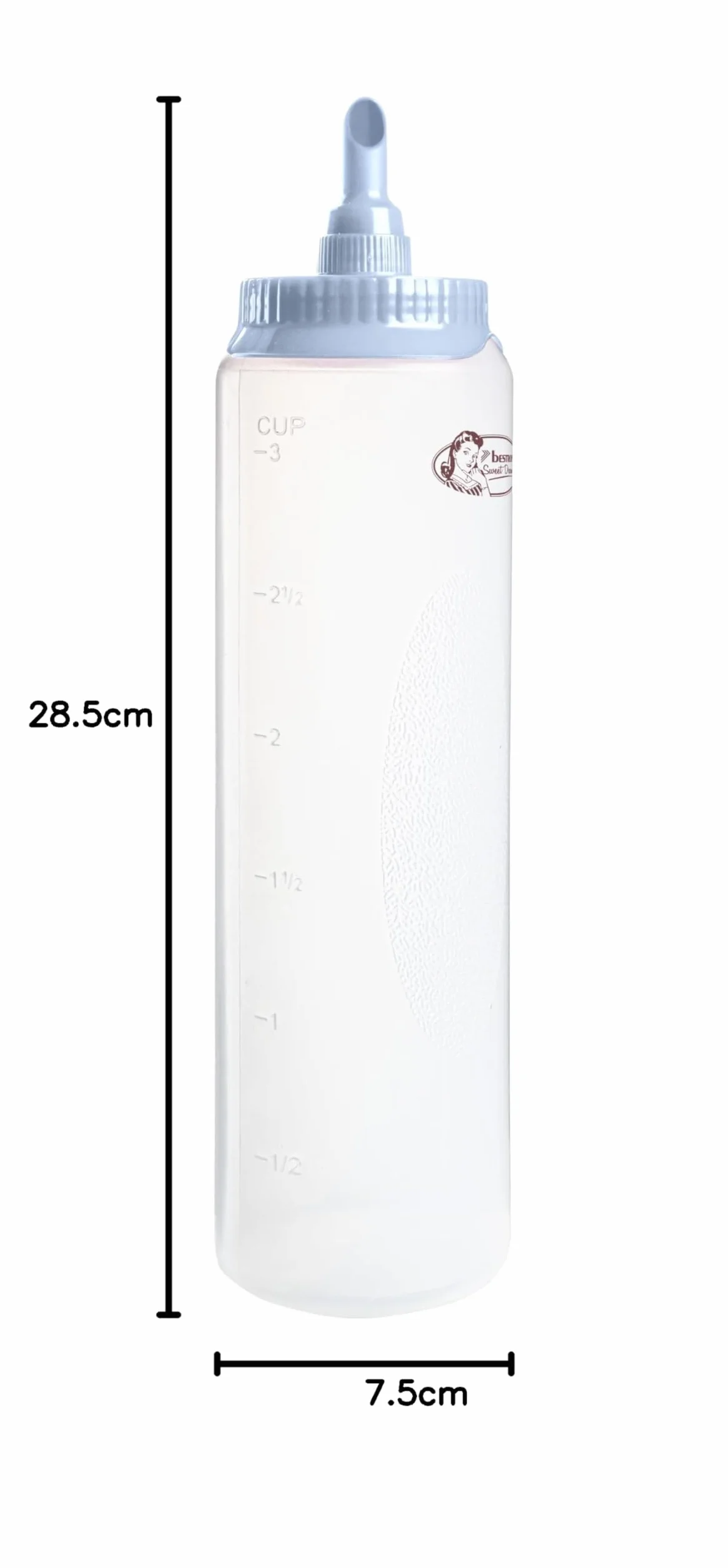 Bestron Dozownik do ciasta 700 ml niebieski biały