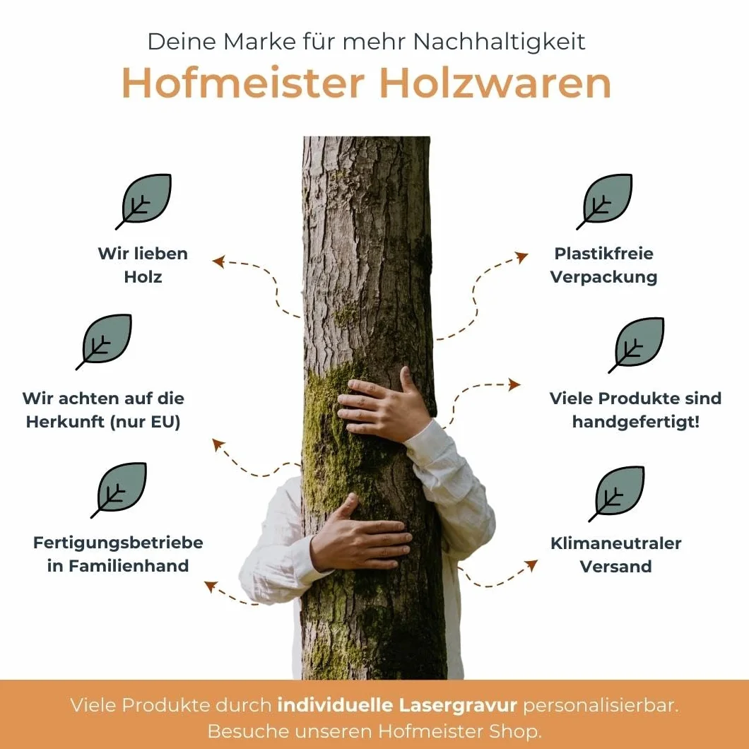 HOFMEISTER® moździerz i tłuczek z drewna oliwkowego, rzucający się w oczy rysunek słojów, bardzo wytrzymały pojemnik z pałeczką, moździerz drewniany na zioła, nasiona i przyprawy, 11 x 11 x 6,5 cm (1 sztuka)