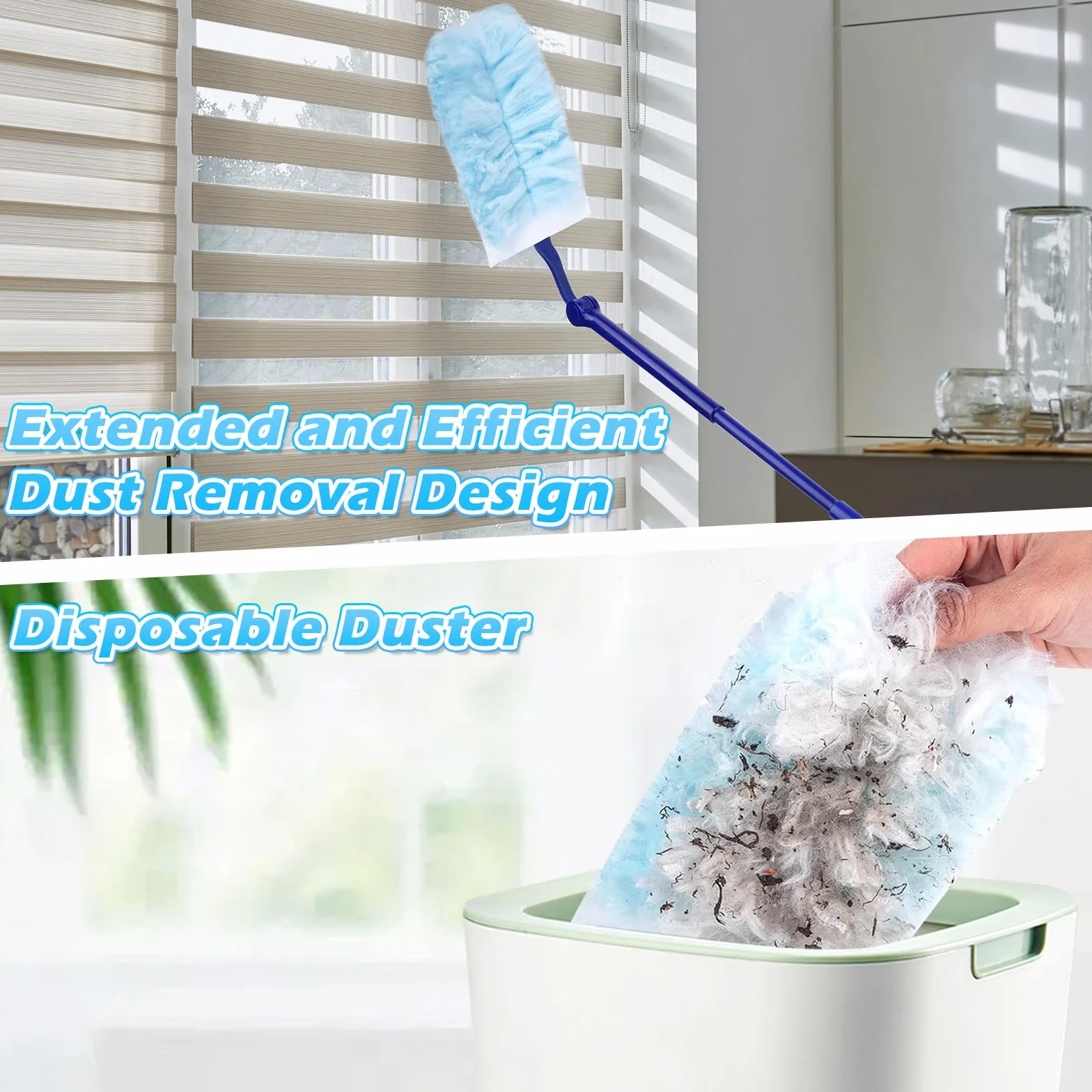 magnes 25 sztuk przeciwpyłowych, zestaw do uzupełniania Swiffer, ściereczki do magnesów Swiffer, opakowanie uzupełniające z 1 uchwytem i 1 drążkiem