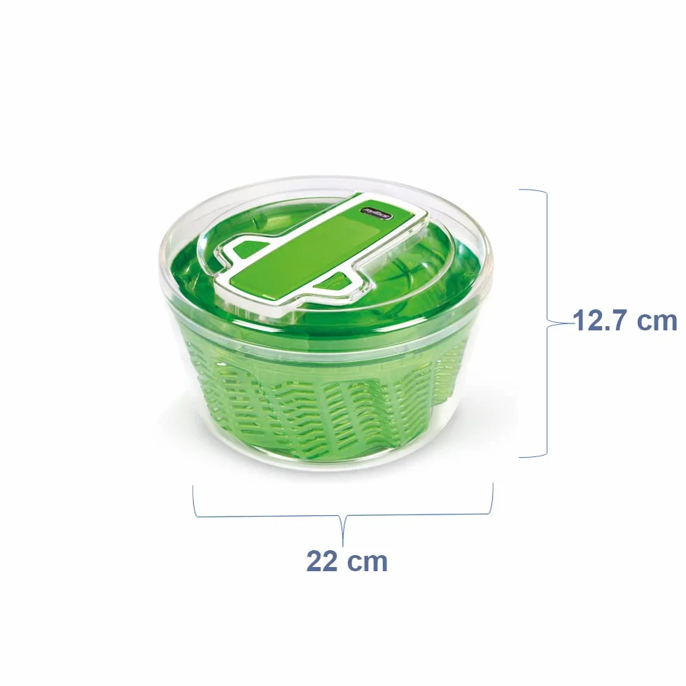 Zyliss E940015 Swift Dry wirówka do sałaty, mała, 3,5 l, tworzywo sztuczne, zielona, suszarka do sałatek, z funkcją Aquavent