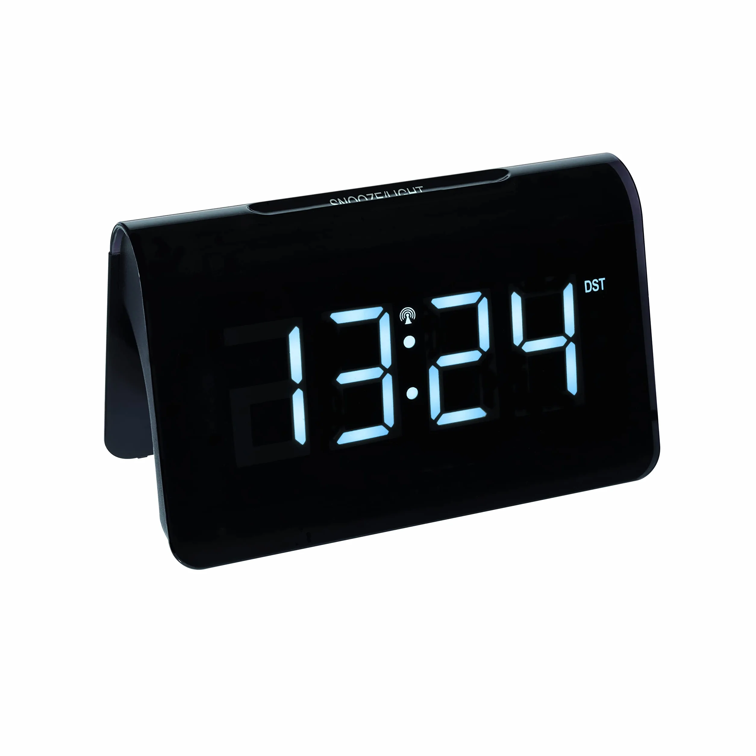 TFA Dostmann ICON cyfrowy budzik radiowy, 60.2543.02, zegar radiowy, tworzywo sztuczne, czarny, dł. 140 x szer. 120 x wys. 120 mm