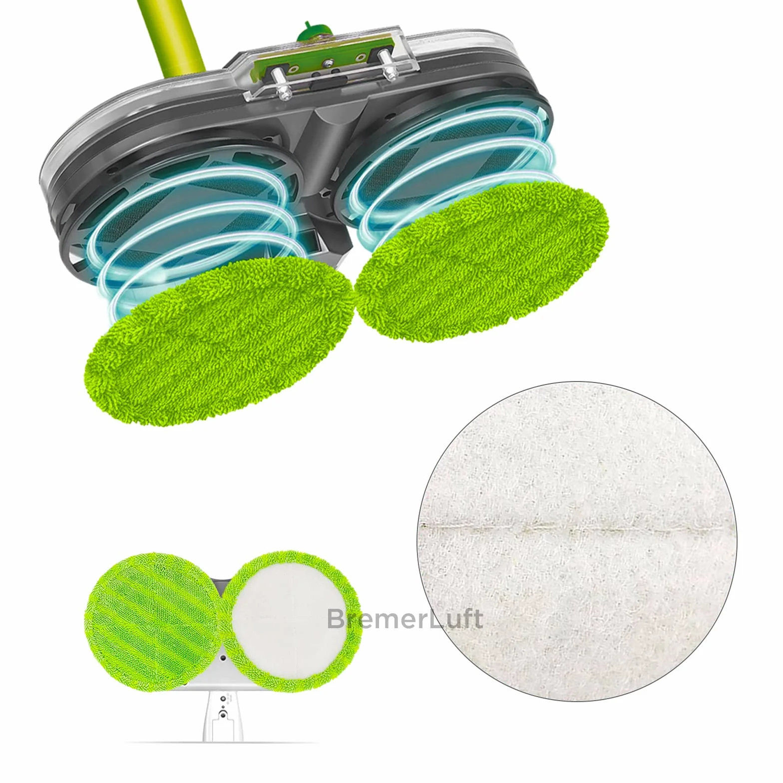 Wymienne podkładki do mopa z mikrofibry 16 cm 6 sztuk do Hurricanes M30457 Dyson