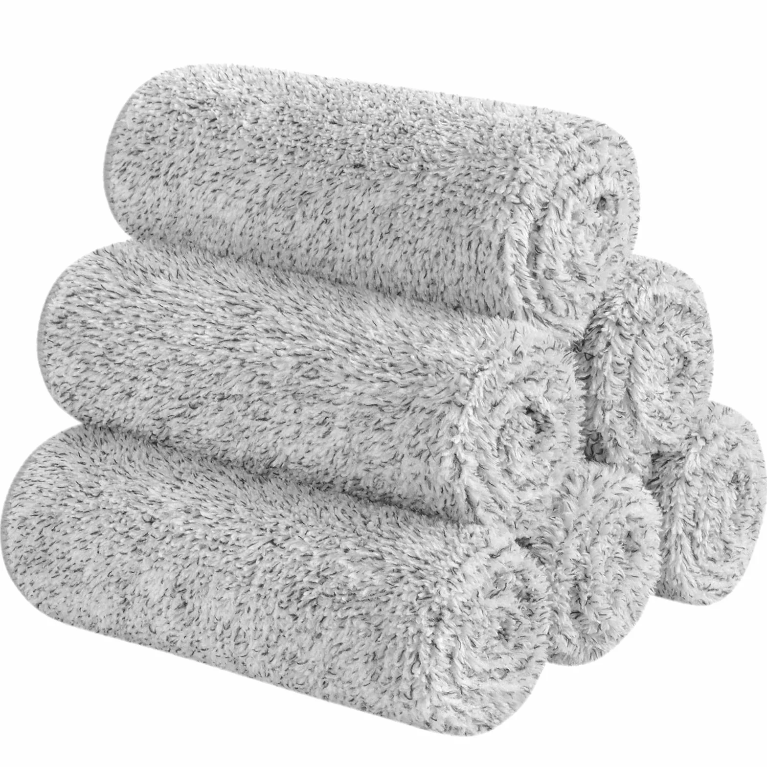 SINLAND 6 szt. Ultra miękki bambusowy ręcznik do twarzy z węglem drzewnym do kąpieli szybkoschnące chłonne ręczniki do twarzy 30 cm x 30 cm, szary