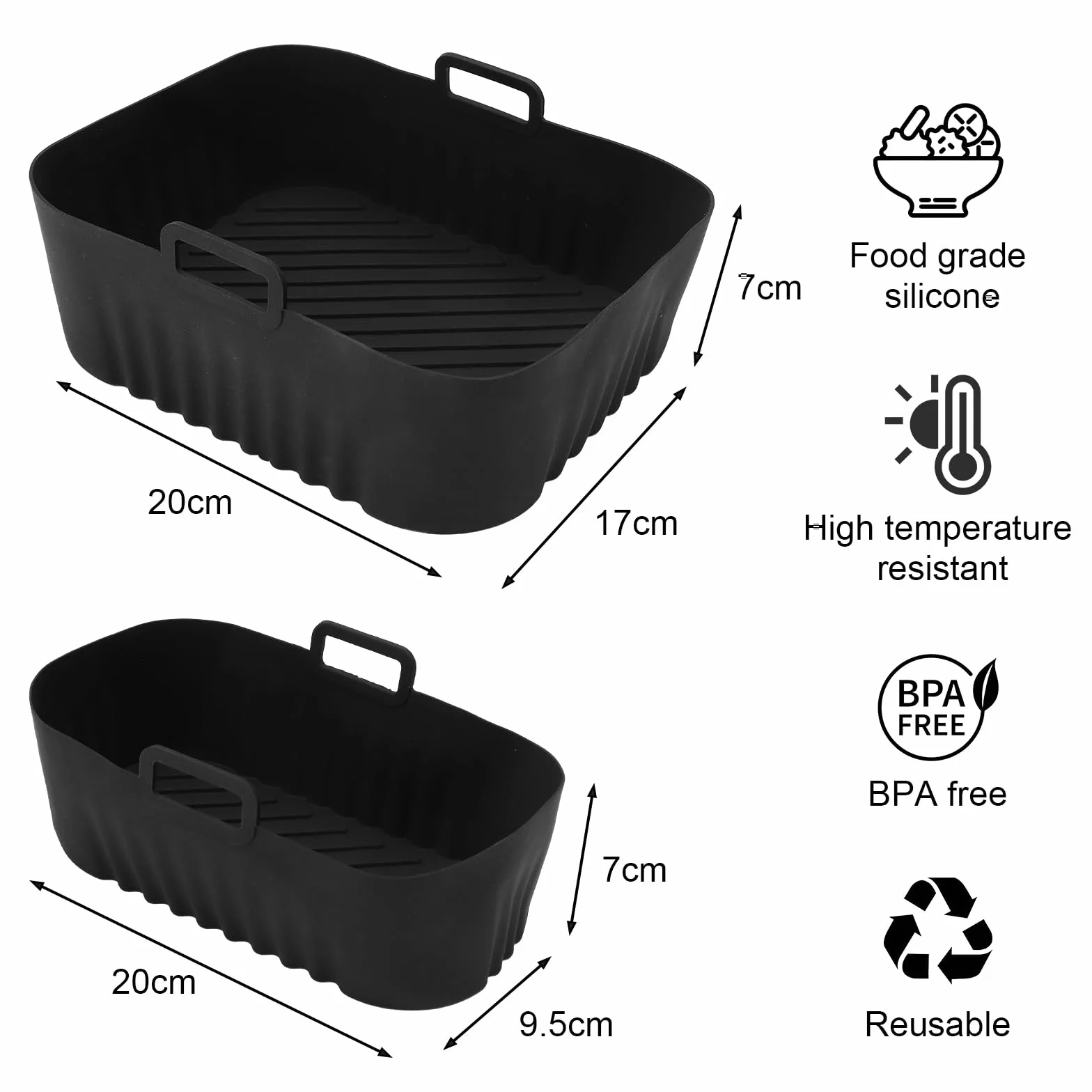 2 sztuki formy silikonowe do gorącej frytkownicy na parze, akcesoria do Philips Dual Airfryer 3000-Serie 6l/3l, silikonowa wkładka do Air Fryer, silikonowa forma do Airfryer, akcesoria do Philips