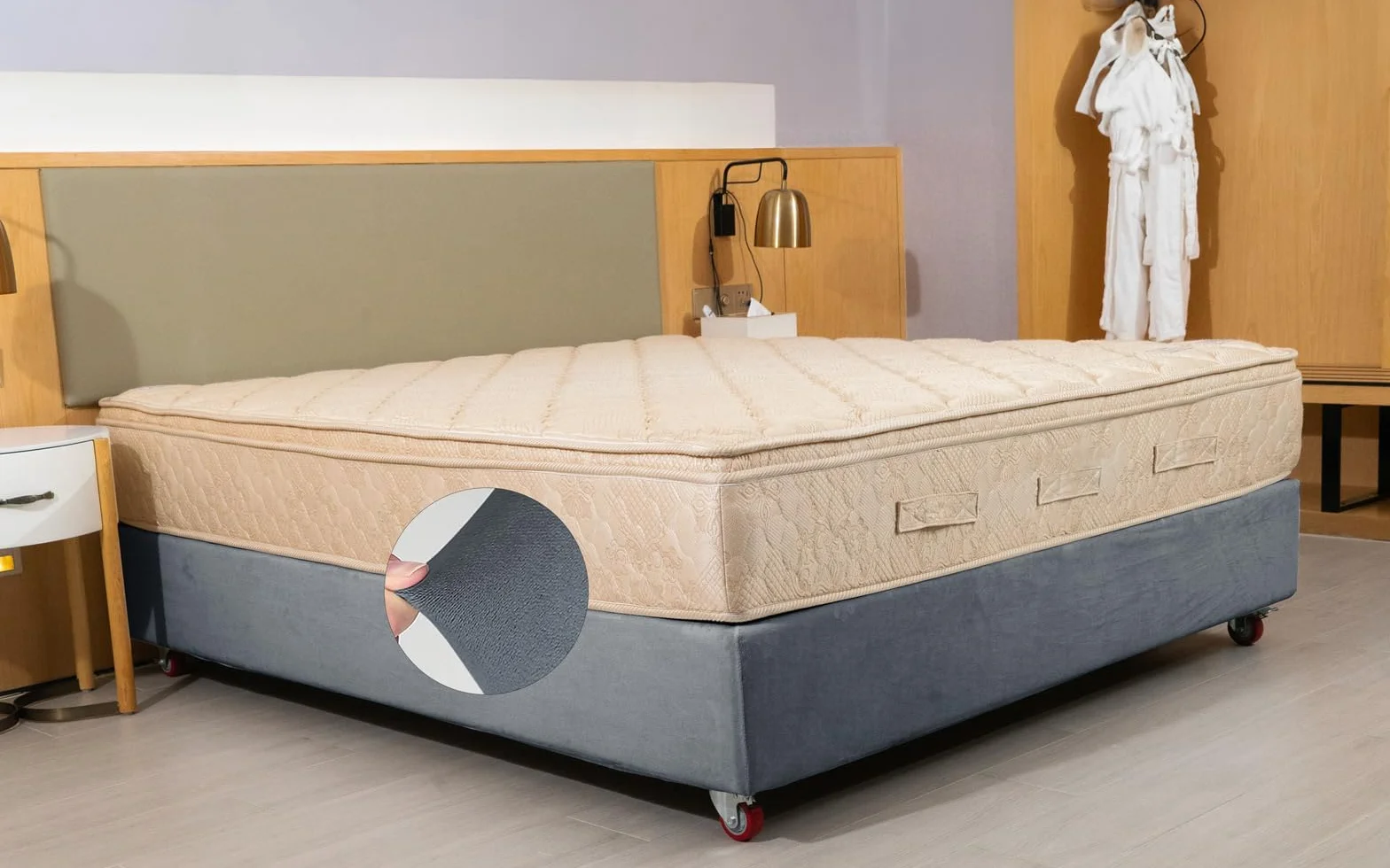 Aksamitny Pokrowiec na Podstawę Łóżka Divan, Elastyczny, Łatwy w Instalacji