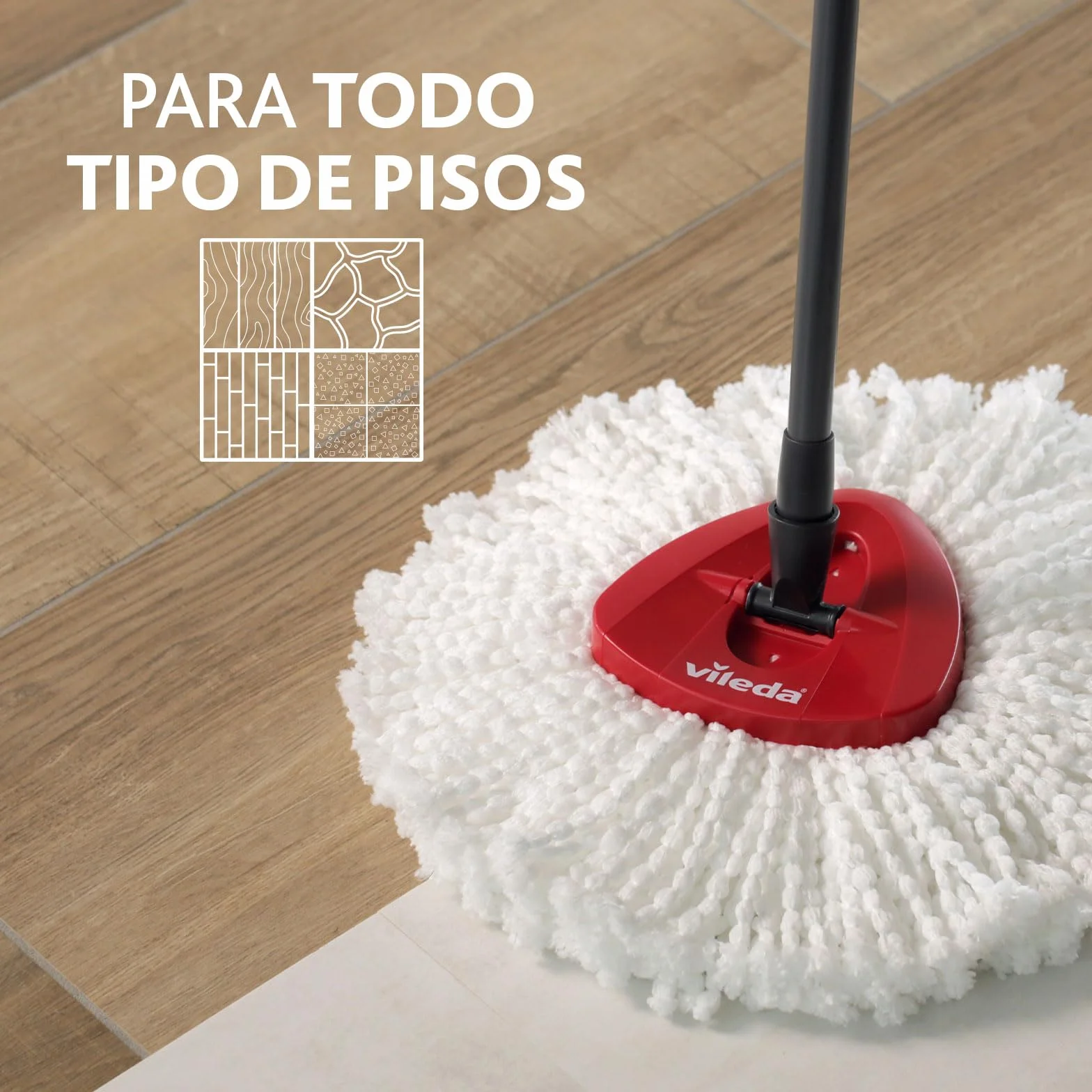 Vileda Easywring And Clean Mop i Wiadro, Czarny/Czerwony, 48 x 29 x 28 cm