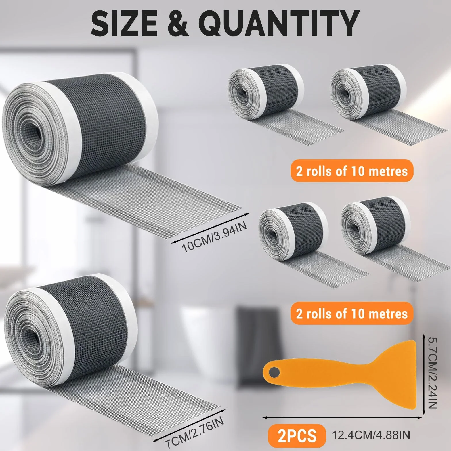 Sitko do włosów pod prysznic, ochrona przed zapchaniem, 7 cm x 10 m x 10 m x 10 m, sitko odpływowe, sitko prysznicowe, odpływ do włosów, siatka na owady, taśma naprawcza do naprawy okien (5 m