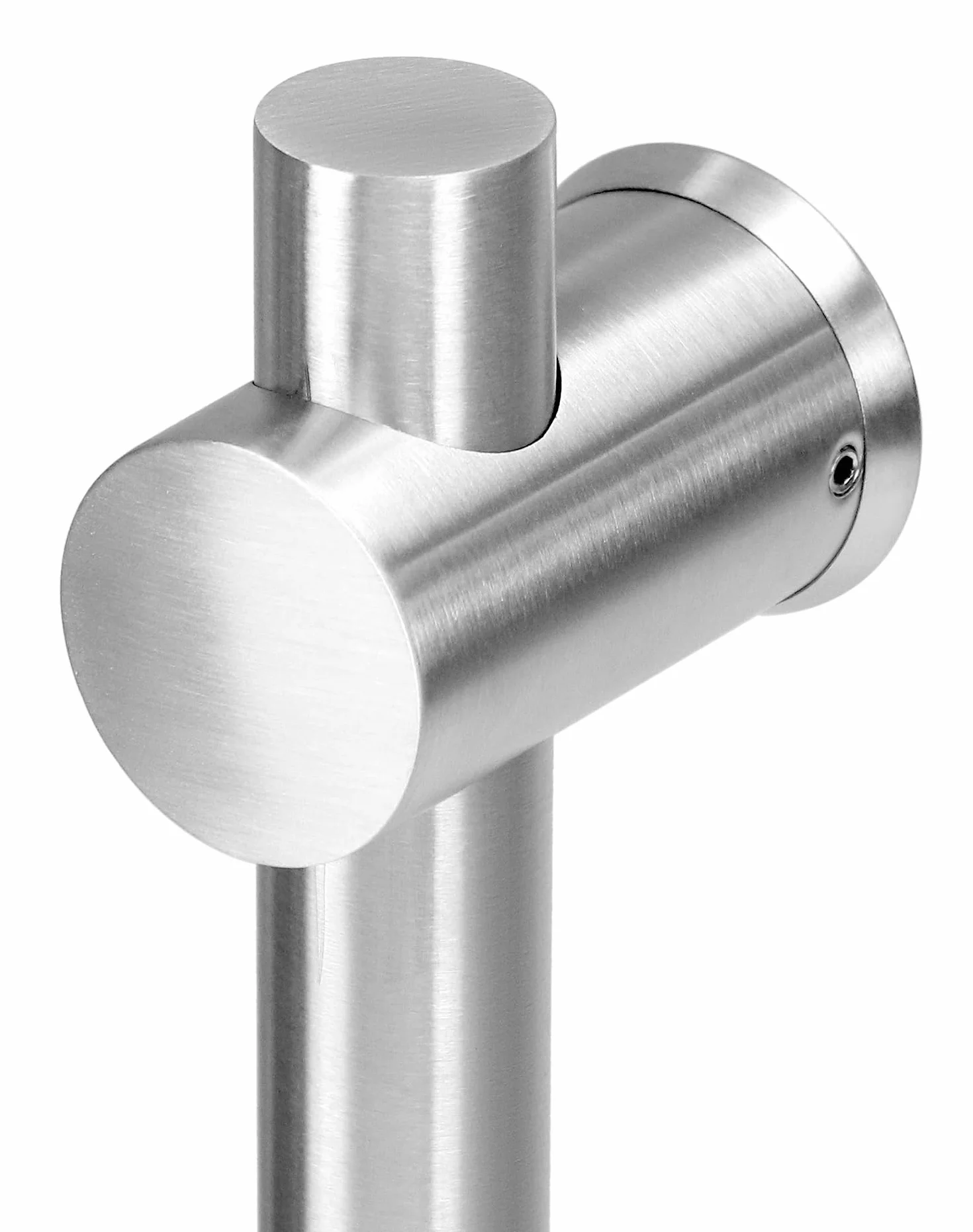 QWORK® Drążek prysznicowy 66 cm z elastycznym uchwytem na słuchawkę prysznicową– Stal nierdzewna SUS 304 – Wykończenie szczotkowane – Regulowane podstawy montażowe