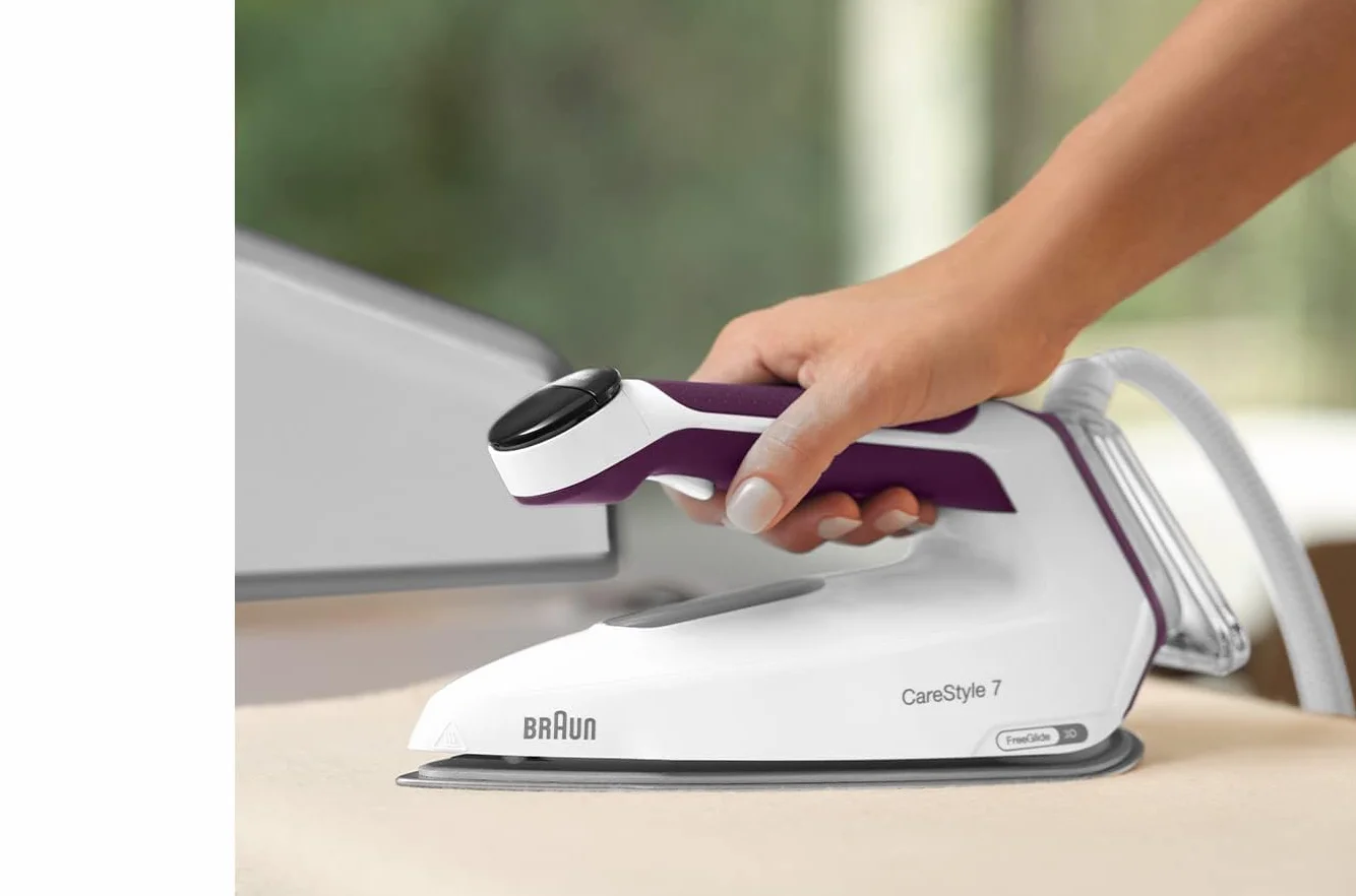 Braun CareStyle 7 Pro IS 7266 VI stacja parowa, FreeGlide 3D, funkcja iCare, iMode i pionowej pary, FastClean, uderzenie pary 550 g/min, zdejmowany zbiornik na wodę 2 l, 2700 W, biało-fioletowa