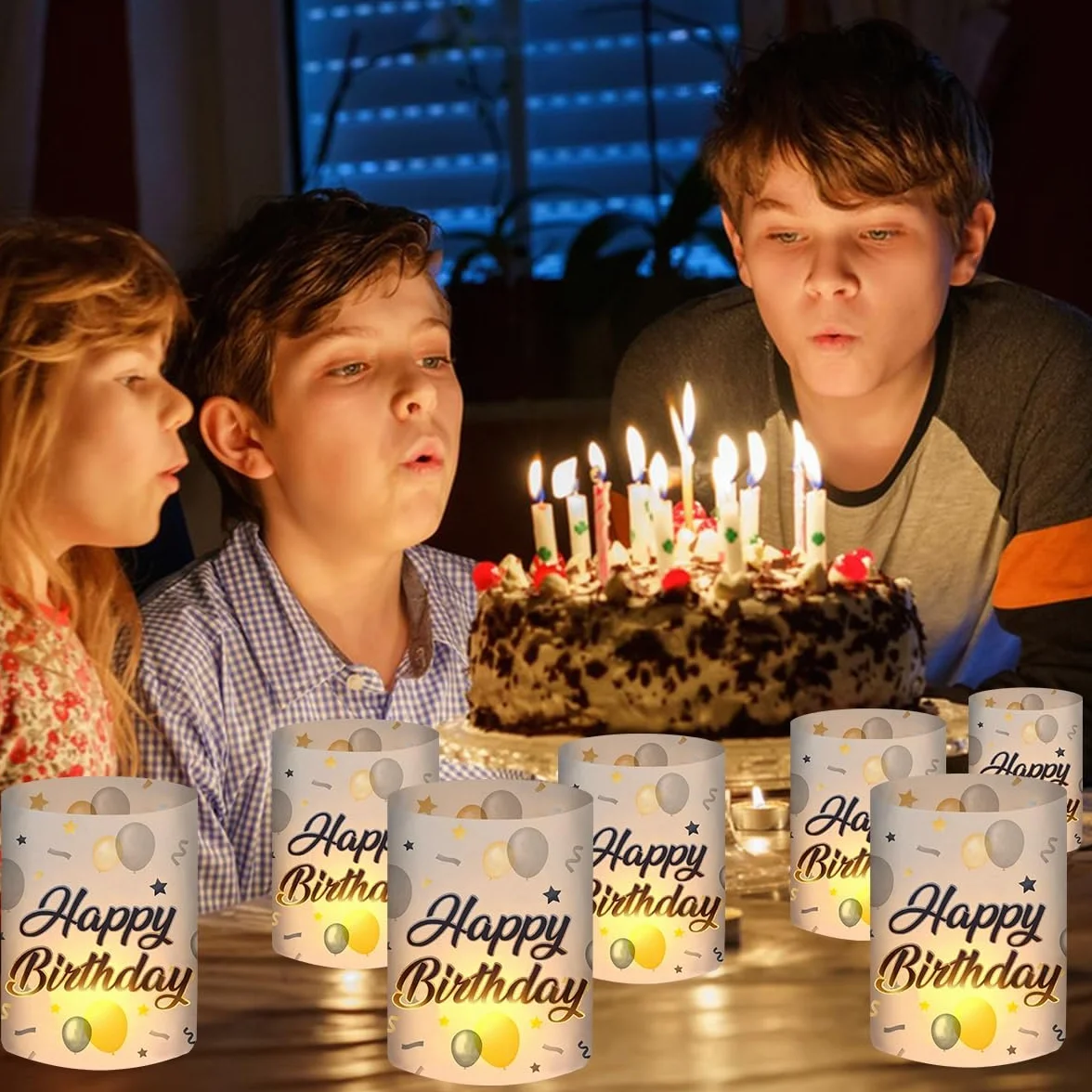 12 Lampionów, Dekoracja Stołu Urodzinowa, dla Kobiet, Mężczyzn, Dziewcząt, Chłopców, Dzieci, Nadaje się do Podgrzewaczy lub Świec