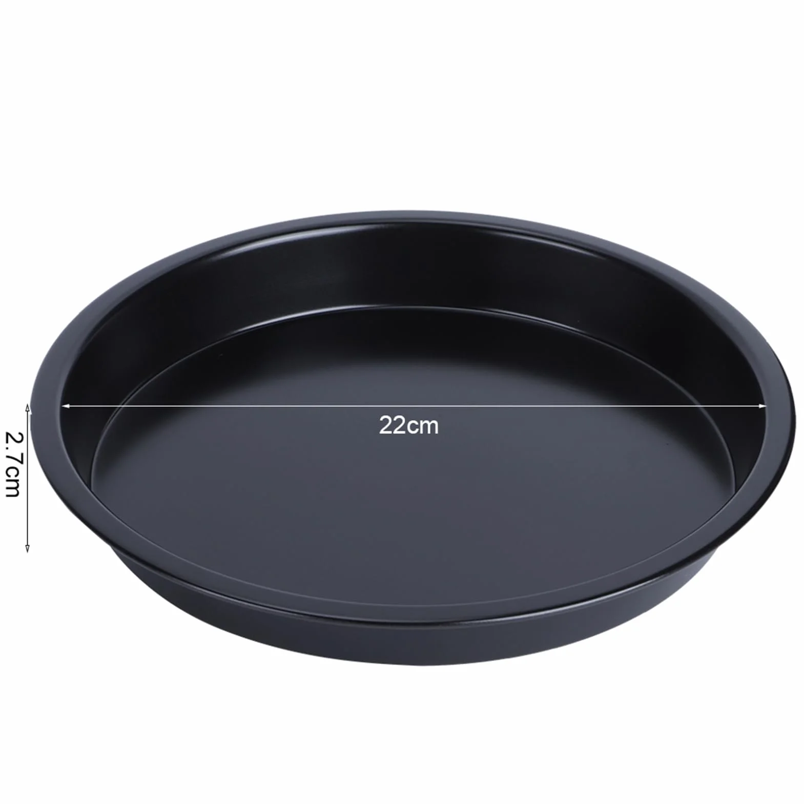 Patelnia do pizzy, nieprzywierająca, okrągła forma do ciasta, stal węglowa, forma do pieczenia pizzy, forma do pieczenia, narzędzia (19 cm)