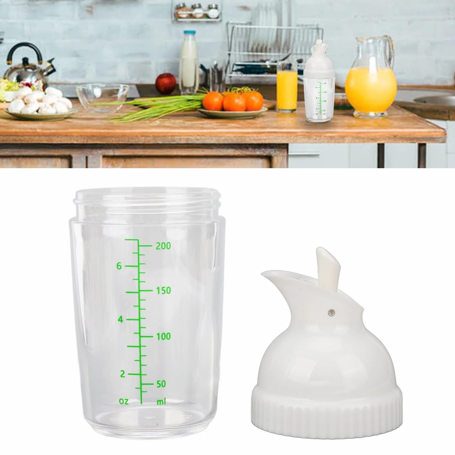 Shaker do sałatek 200 ml słoik z pokrywką zapobieganie wyciekom Biały