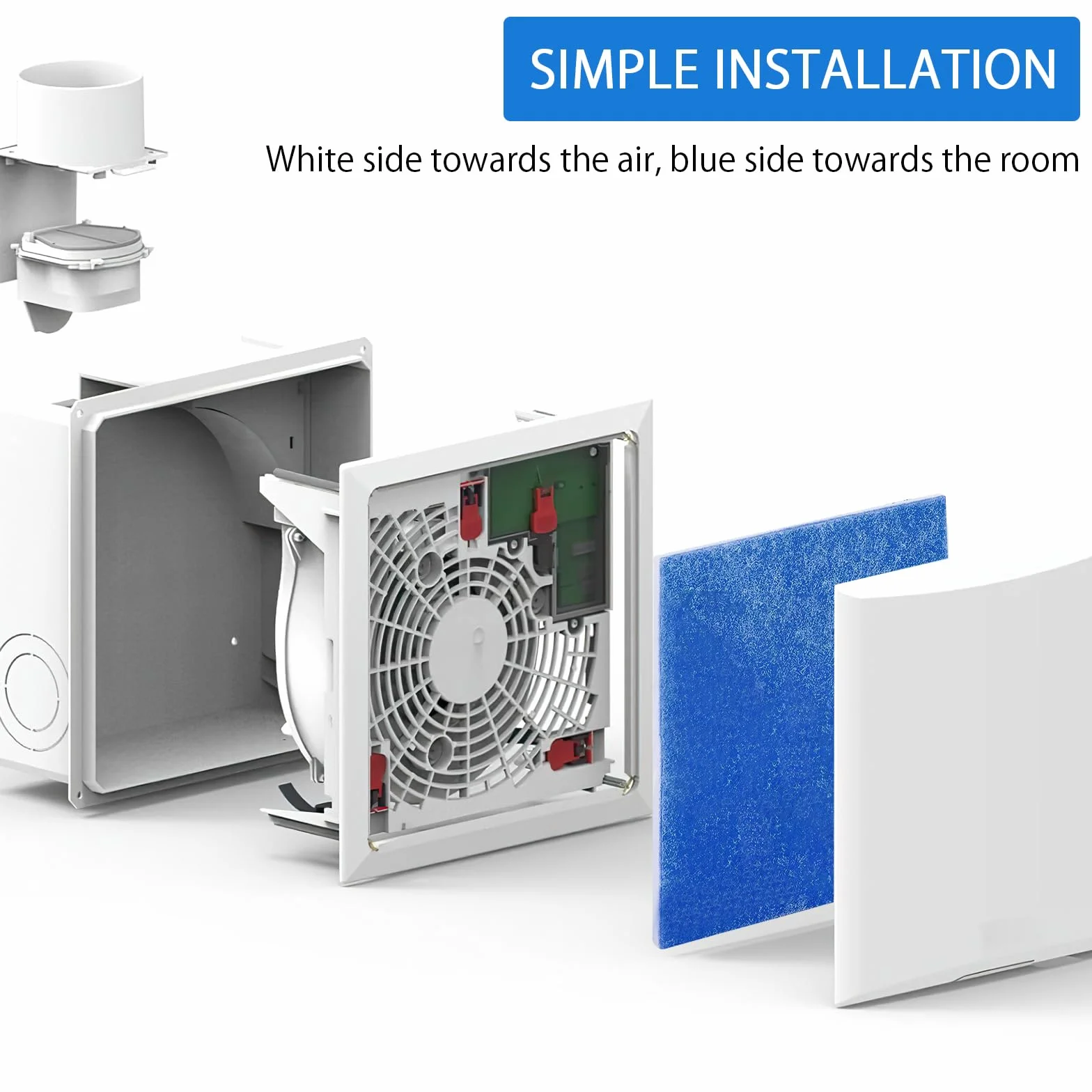 6 sztuk filtrów zamiennych do Limodor Limot Compact Fan Ecom 00070, filtr do pyłu, filtr powietrza, mata filtracyjna, włóknina filtracyjna do filtrów Limodor systemu wentylacyjnego