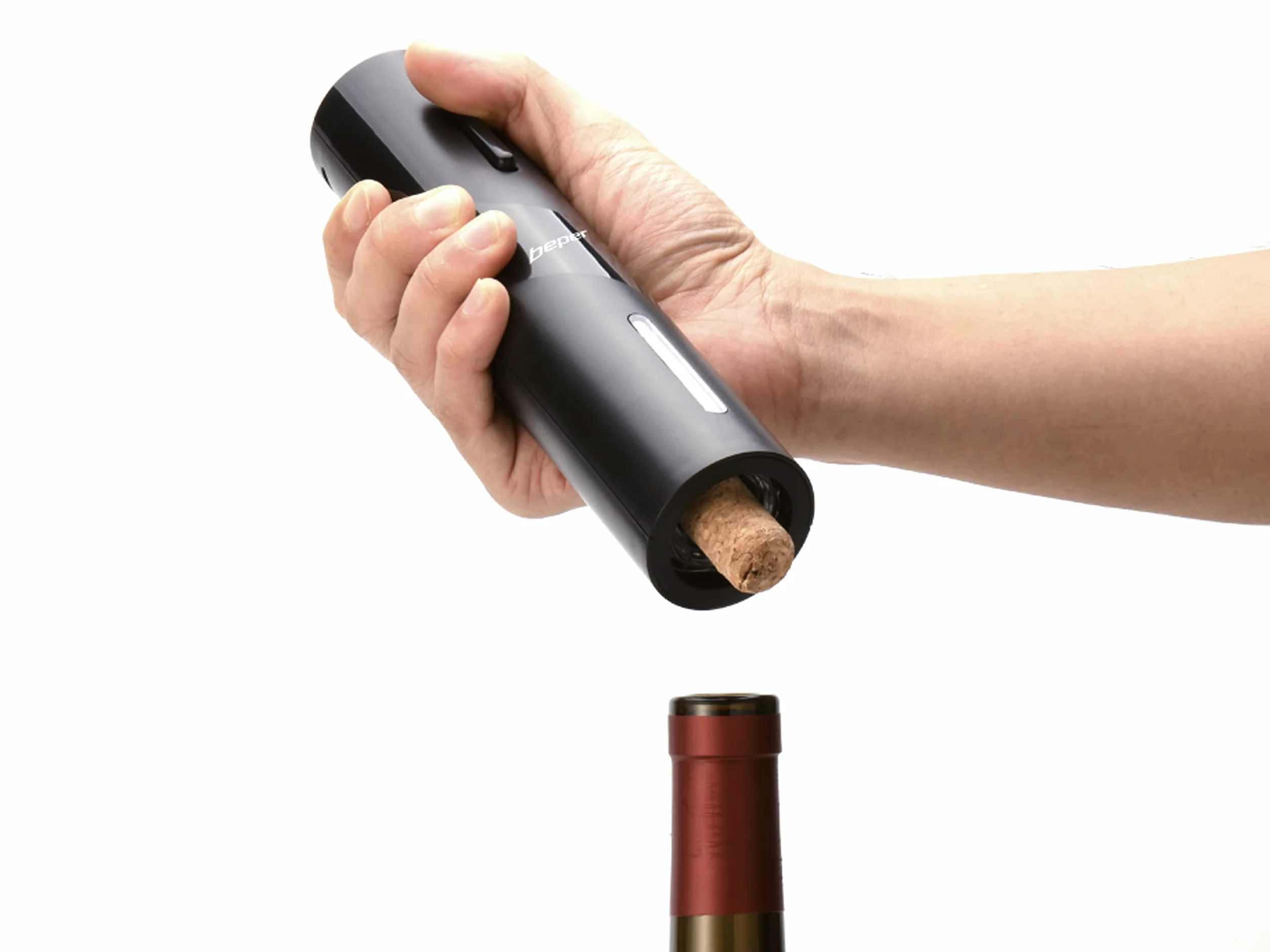 BEPER P102ACP100 Korkociąg elektryczny z obcinaczem do wina, ładowany USB