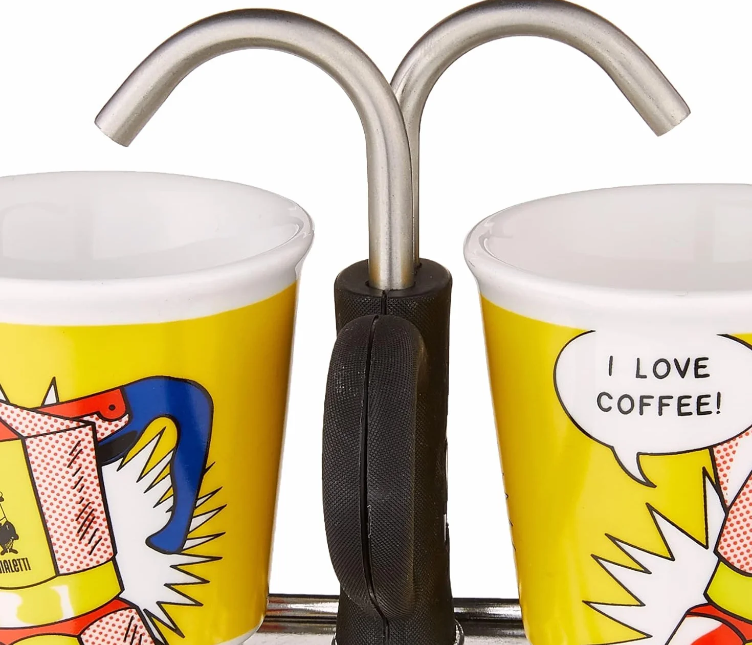 Bialetti Mini Express żółty dzbanek do kawy + 2 kubki