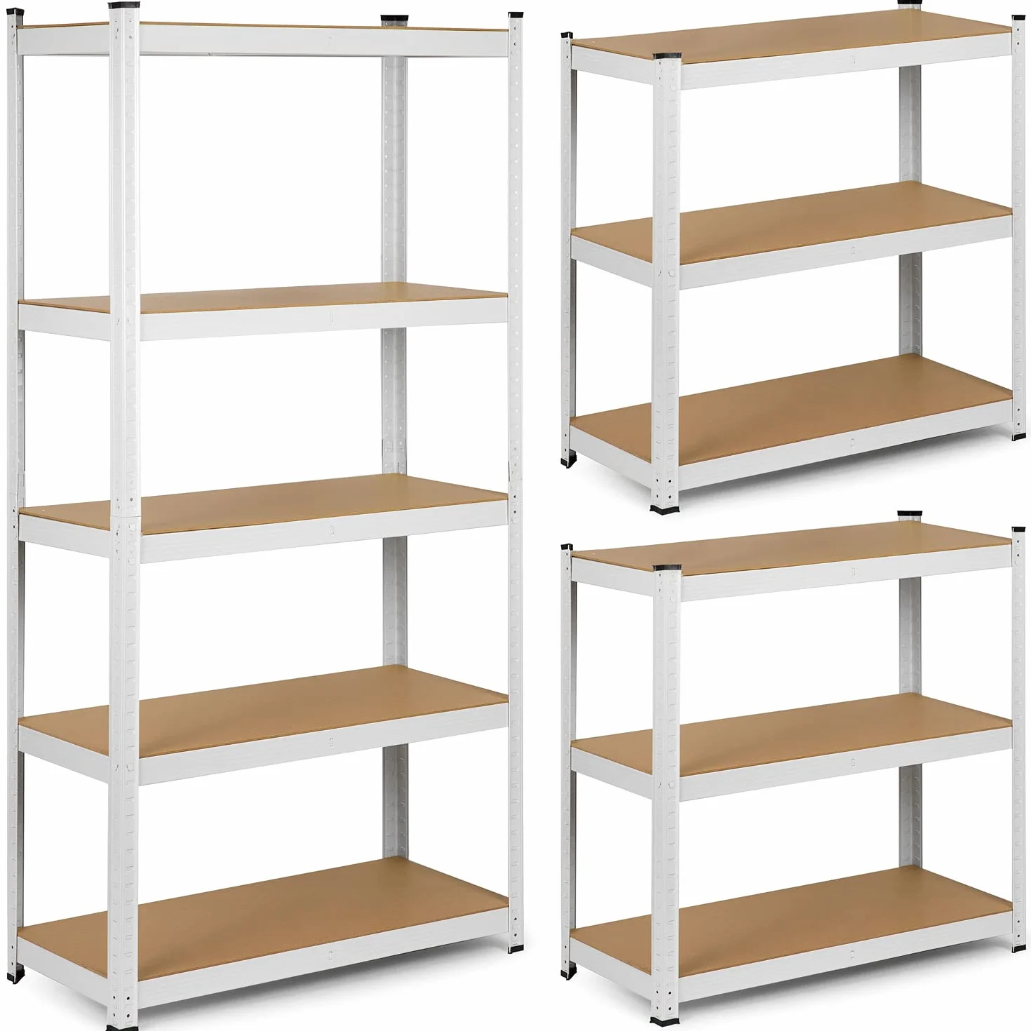 Humberg Półka garażowa metalowa 5 półek 875 kg 30 x 90 x 180 cm Biały