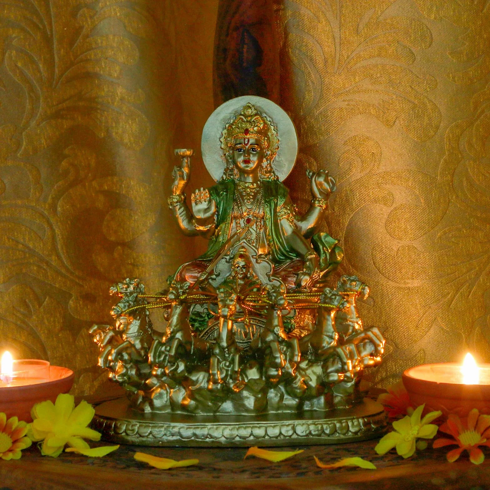 Hinduski bóg lord Surya słońce rzeźba - Indie religijne prezenty rękodzieło indijski bóg suryadev figurka hinduizm murti dom mandir świątynia Pooja przedmiot Diwali ślub powrót prezent Alatr joga wystrój pokoju