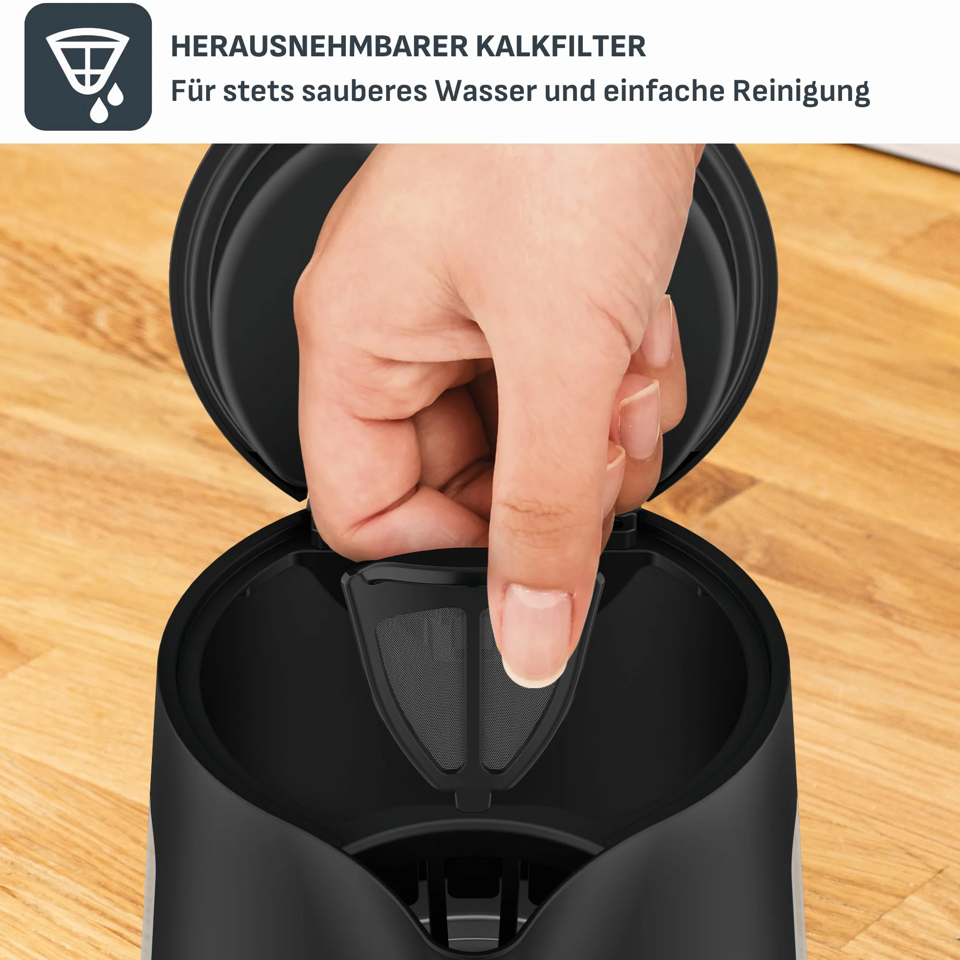 TEFAL KI533811 INCLUDEO czajnik elektryczny, duża moc 2400 W, czujnik niskiego poziomu wody, 1 L, Czarny
