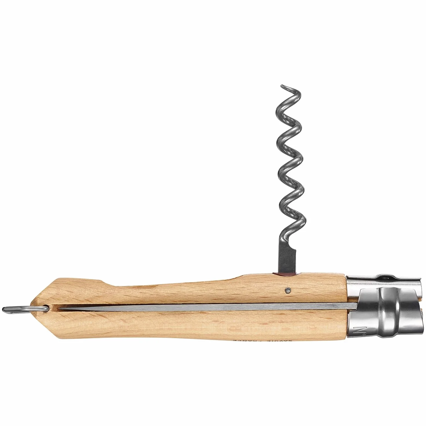 Opinel Scyzoryk nr 10, z korkociągiem i podnośnikiem do kapsli, ze stali nierdzewnej, z uchwytem bukowym, długość ostrza: 10 cm, 254651, brązowy