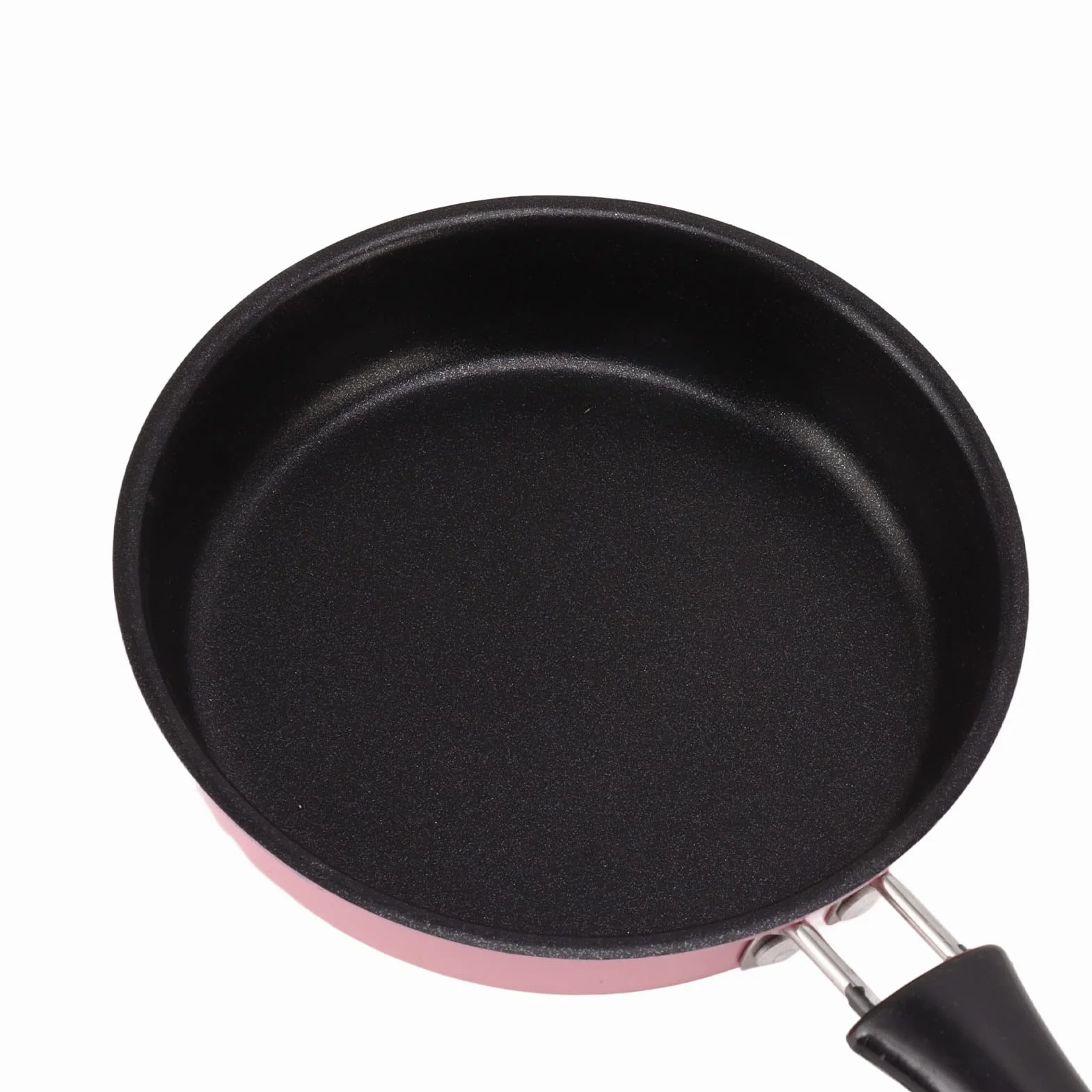 Mini Patelnia, Patelnia na Jajka zapobiegają Trzymaniu Izolacji Cieplnej Długa Rączka 12 Cm ze Stali Nierdzewnej do Domu (Różowy)