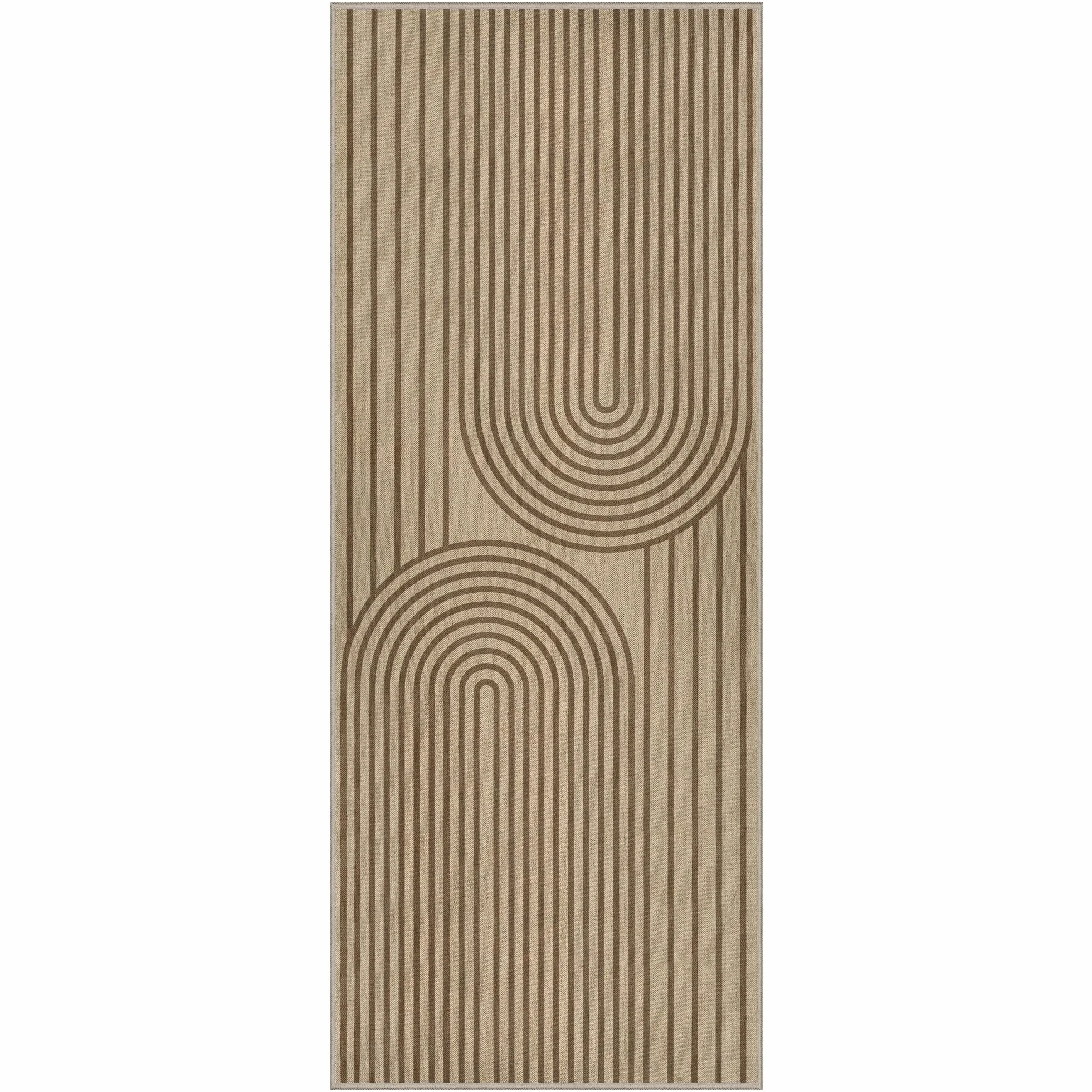 Dywanik VSIWB imitujący jutę 80 x 200 cm Brązowy do korytarza kuchenny