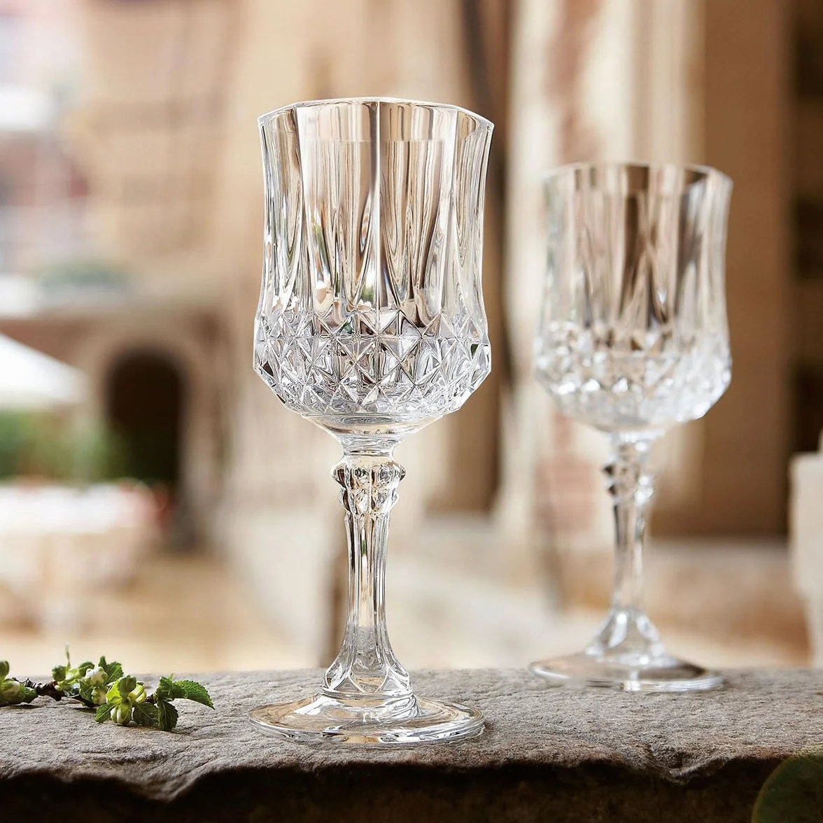 Cristal d'Arques Paris Longchamp 6 kieliszków do wina 25cl Kwarx błyszczący przezroczysty wysoka wytrzymałość