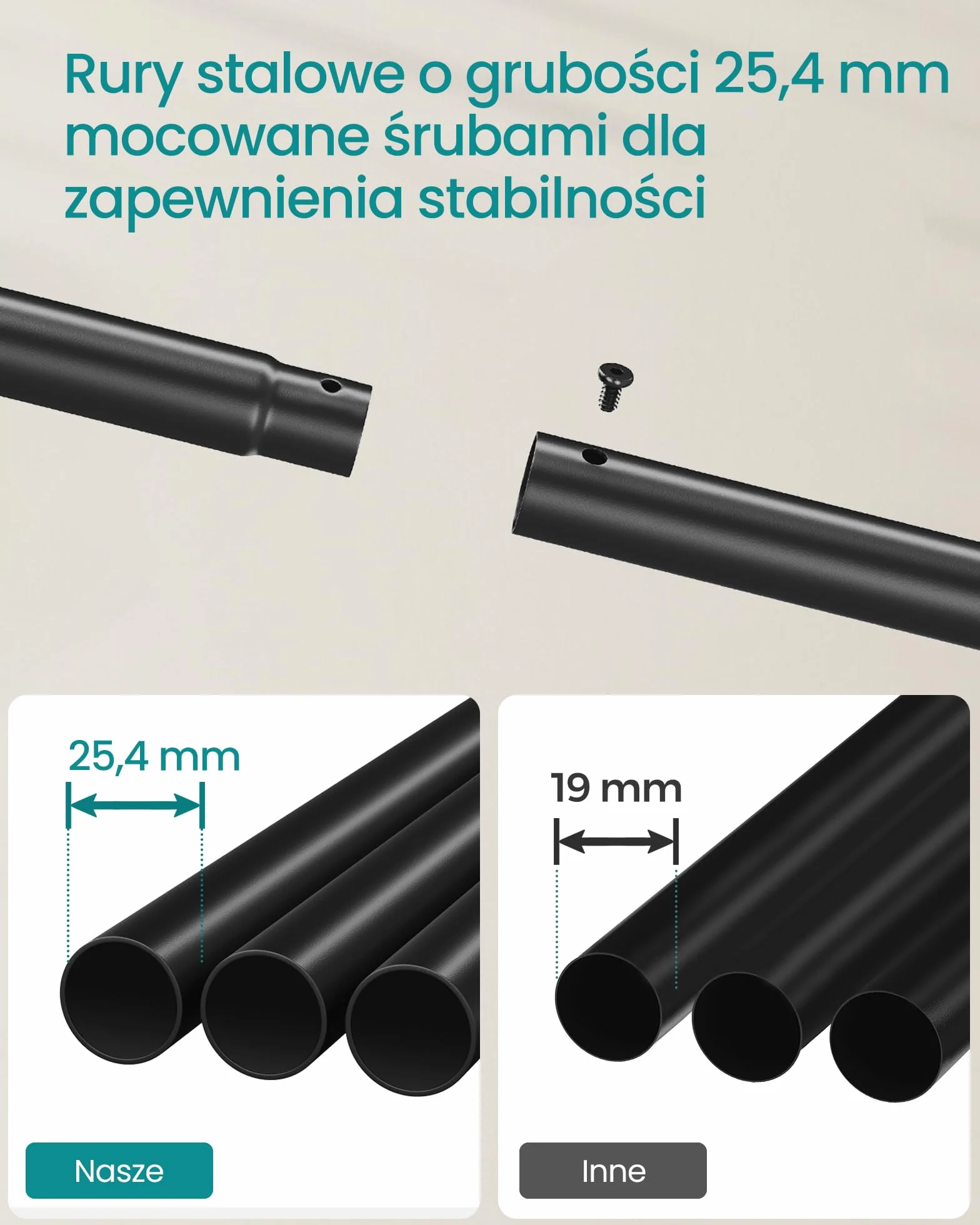 SONGMICS Wieszak na ubrania na kółkach, 2 drążki na ubrania, drążek garderobiany z rur stalowych, obciążenie do 100 kg, szerokość 103,5 cm, wielofunkcyjne przechowywanie, czarny HSR107B01