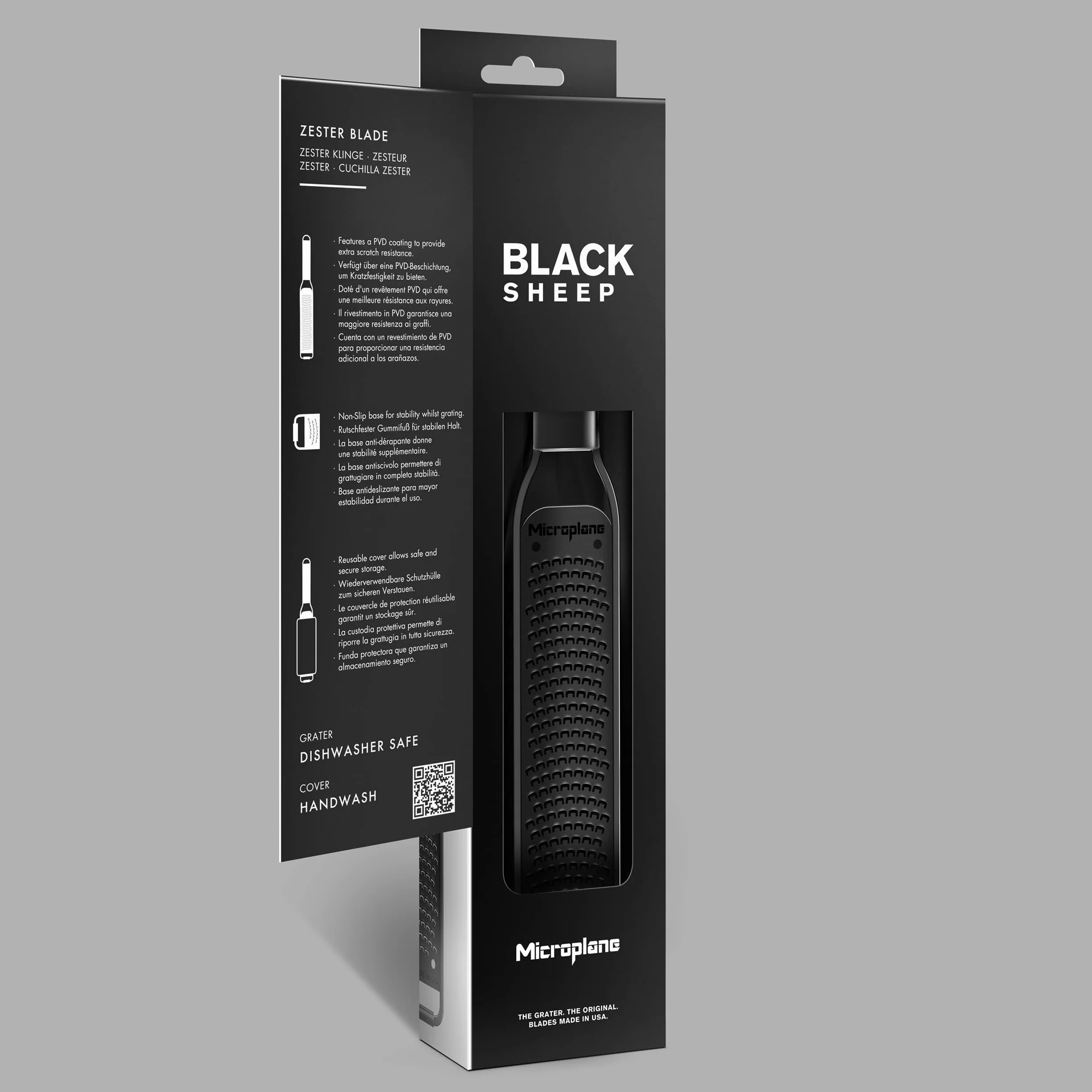 Microplane Zester Tarka kuchenna do cytrusów ze stali nierdzewnej Made in USA Black Sheep