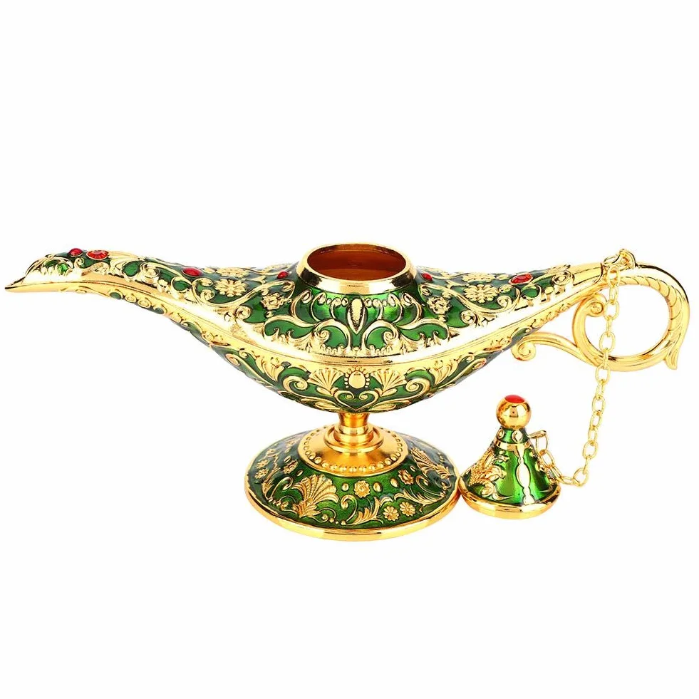Aladdin Magic Genius lampa olejna palnik kadzidła dekoracja stołu zielona