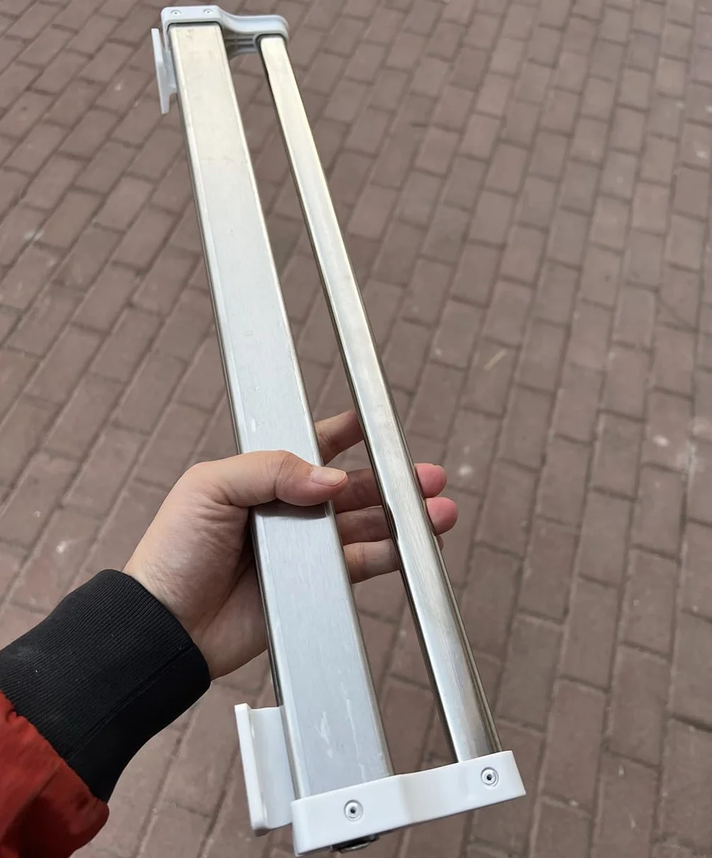 Wysuwany drążek na ubrania z 2 przesuwnymi prowadnicami, wysuwany drążek do szafy, regulacja 30–80 cm, wieszak na ubrania, nośność 25 kg, rozmiar: 800 mm