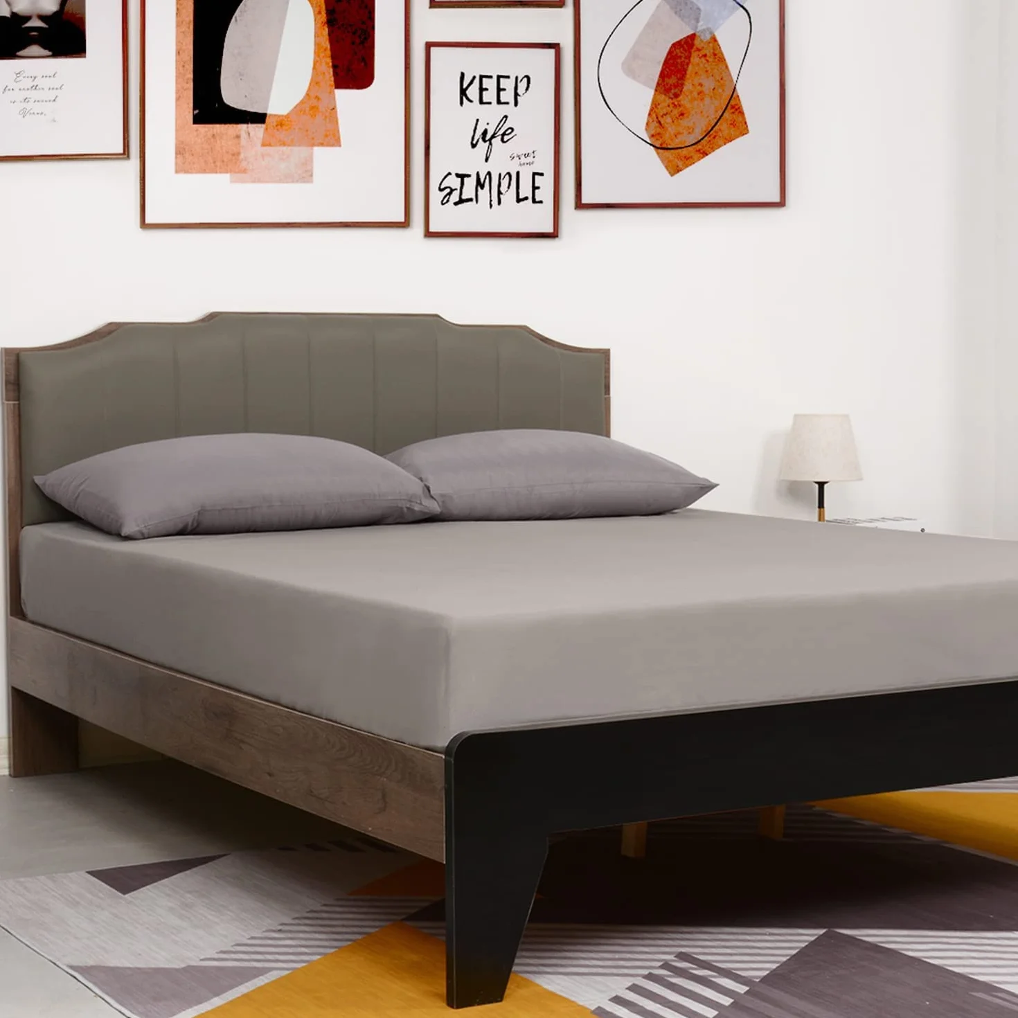 Lirex Podwójne prześcieradło 160 x 200 cm 100% bawełna z gumką Oeko-Tex szary
