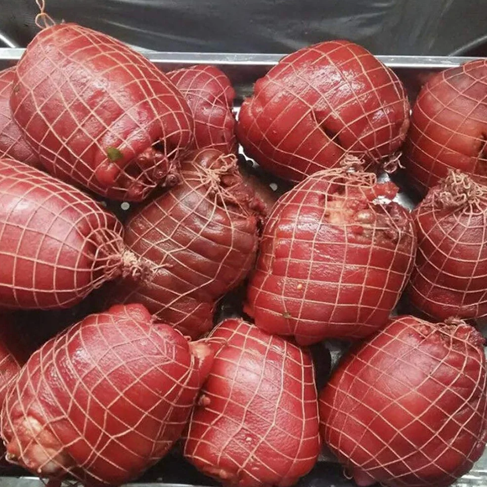 LATRAT Siatka na rolce, 4 rolki, elastyczna siatka na mięso, rolka z bawełny, siatka do pieczenia, siatka na szynki, elastyczna siatka do wlewania, akcesoria do gotowania 100/300 cm, biała