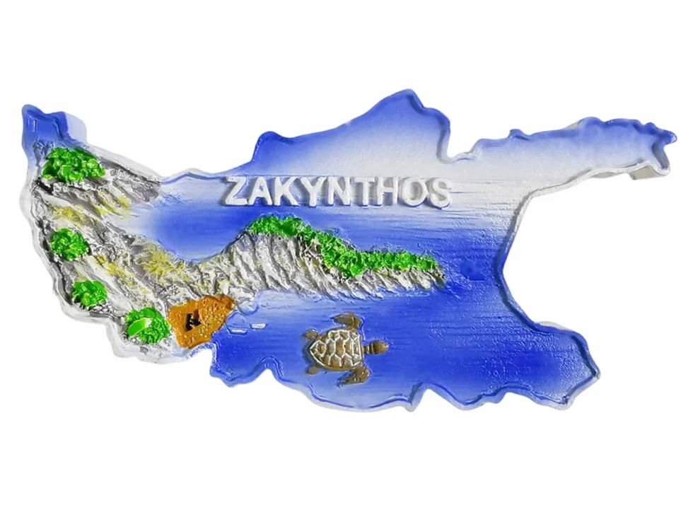 Zakynthos Grecja magnes na lodówkę pamiątka podróż dekoracja lodówka rzemiosło kolekcja 3D