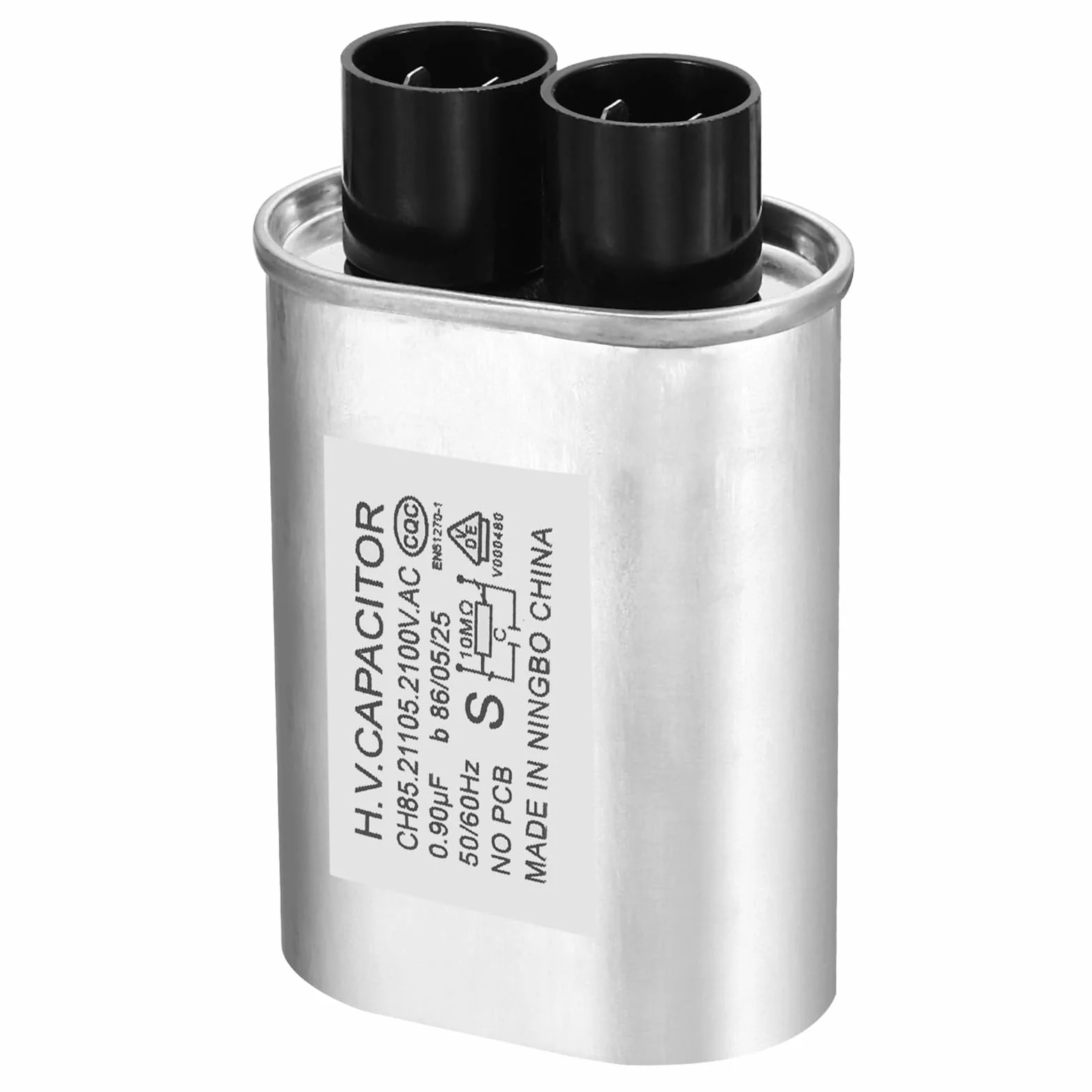 PATIKIL Kondensator mikrofalowy, 0,9uF AC 2100V kondensator wysokiego napięcia 7 mm odległość wrzeciona do uniwersalnego piekarnika mikrofalowego, srebrny odcień