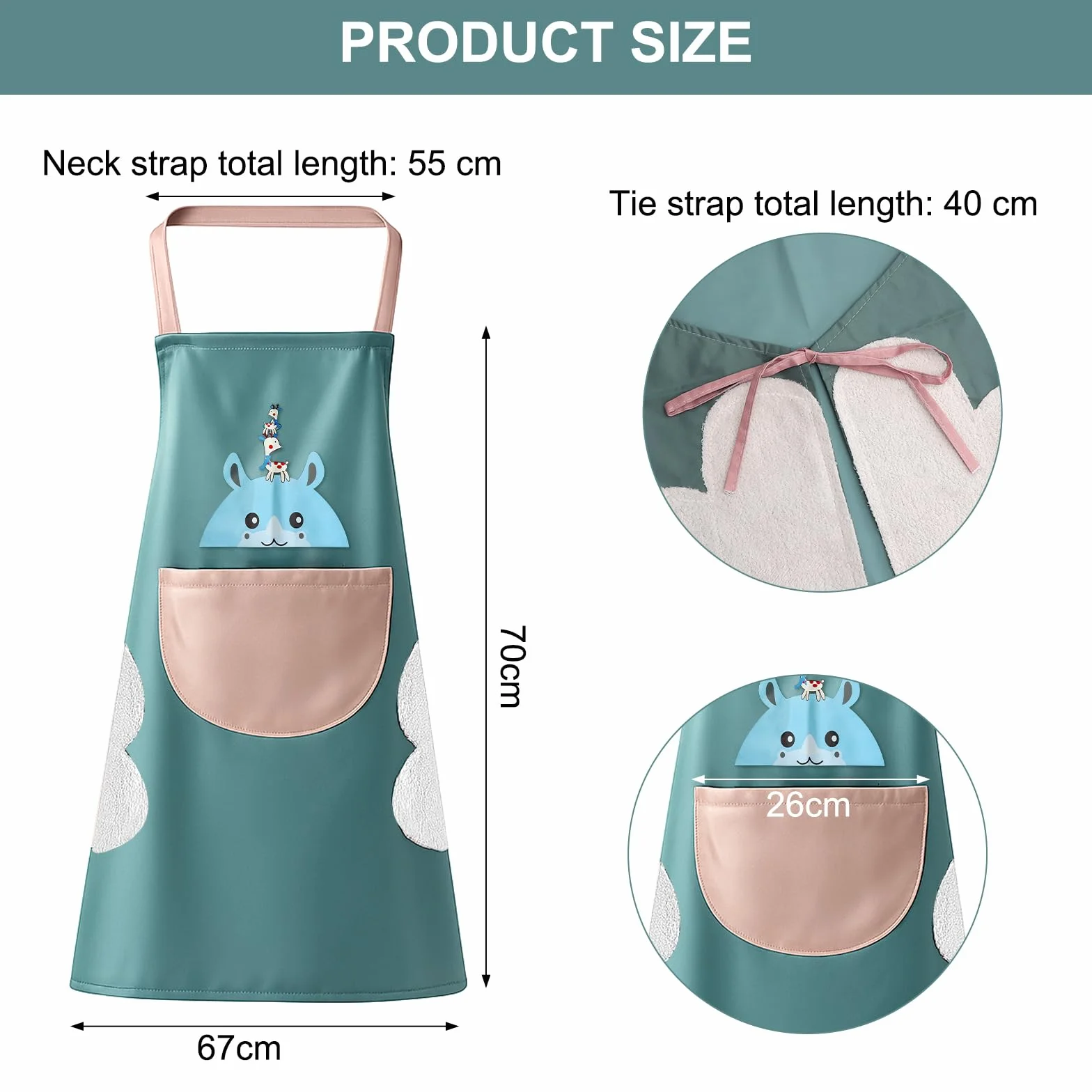 APOMOONS 2 szt. Fartuch kuchenny unisex z kieszenią i ręcznikiem