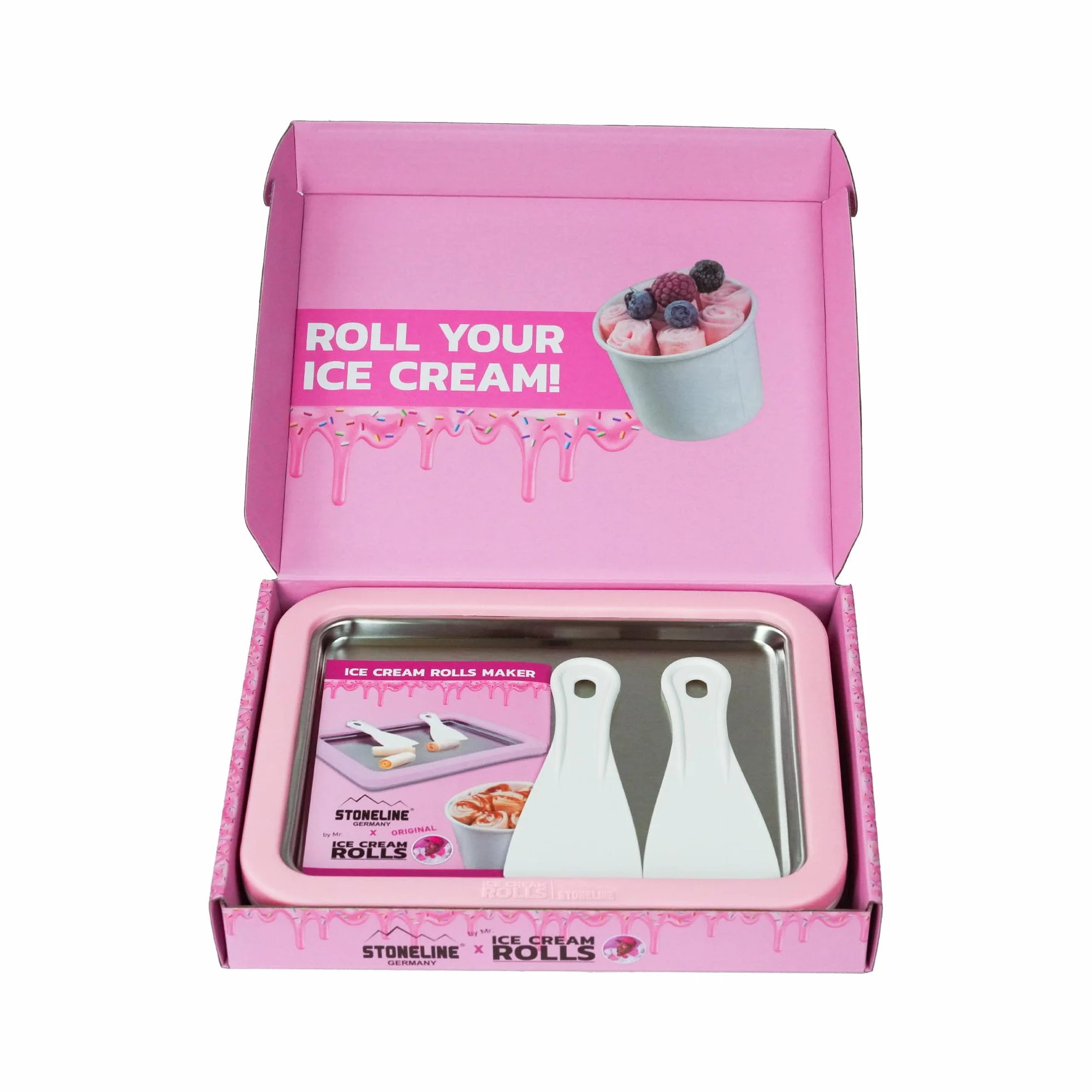 Różowy Ice Cream Rolls Maker Eisflat do Domowej Roboty