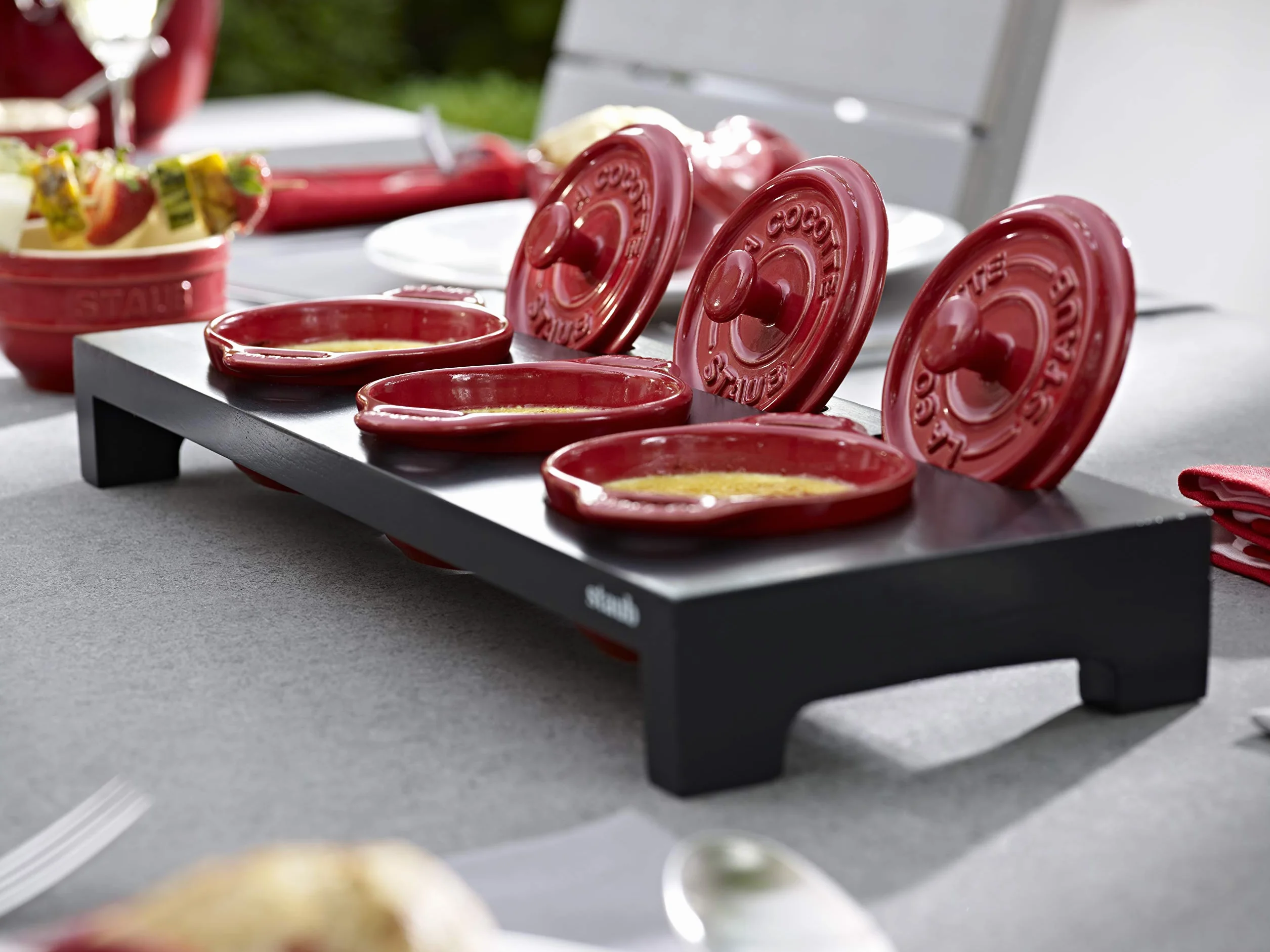 STAUB Mini stojak na koktajle, żeliwny, czarny, 42 x 16 x 5 cm
