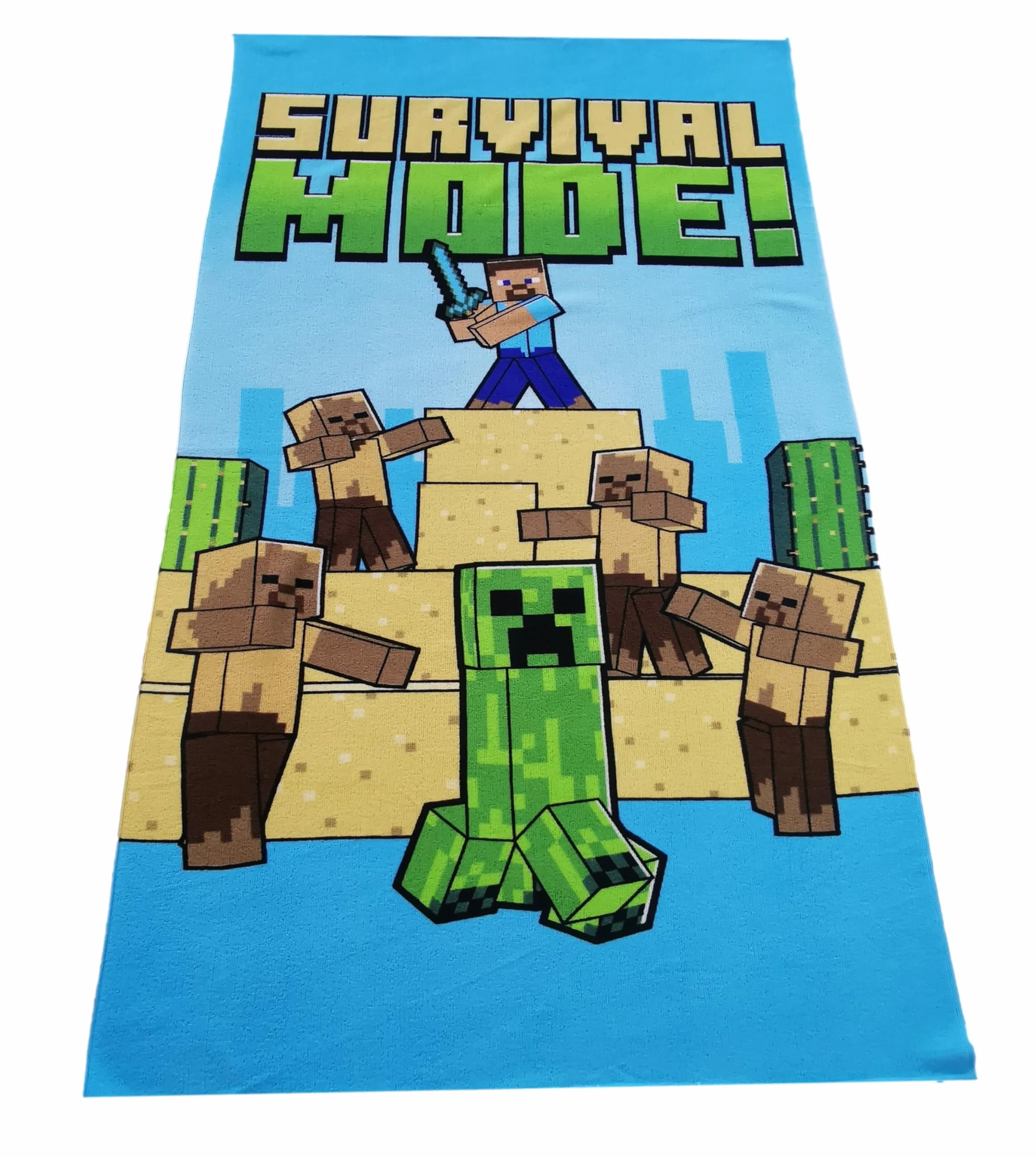 Minecraft Survival Ręcznik Kąpielowy Dziecięcy 70x140 cm Poliester Szybkoschnący