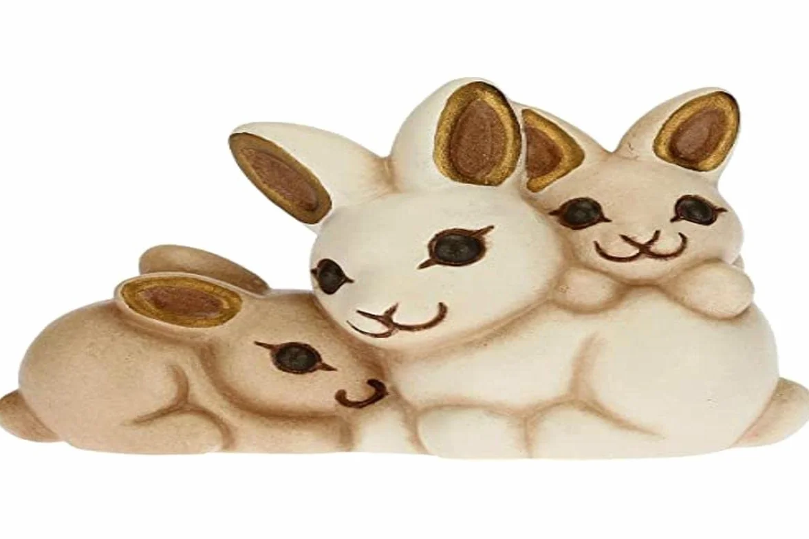 THUN - Figurka do łóżeczka dziecięcego Grupa Królików - Dekoracje świąteczne do domu - Klasyczna linia przedszkola - ceramiczna - 6,2 x 3,7 x 4,2 h cm