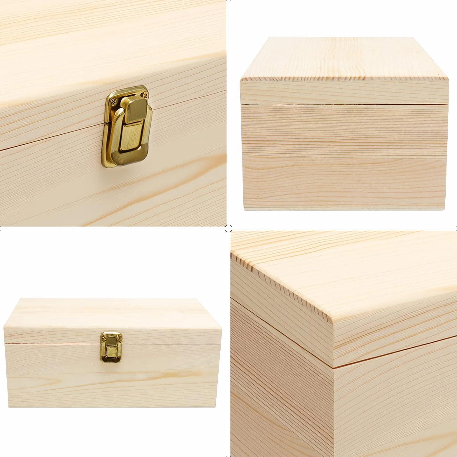Drewniana skrzynka z pokrywką i zestawem naklejek z kamieni szlachetnych, mała drewniana skrzynka, pudełko do przechowywania z drewna 20 x 15 x 10 cm drewniane pudełko z pokrywką, pudełko na