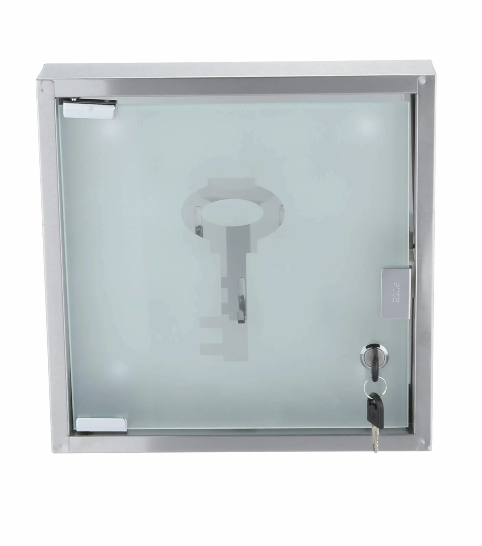 Zeller szafka na klucze 30 x 6 x 30 cm stal nierdzewna szkło