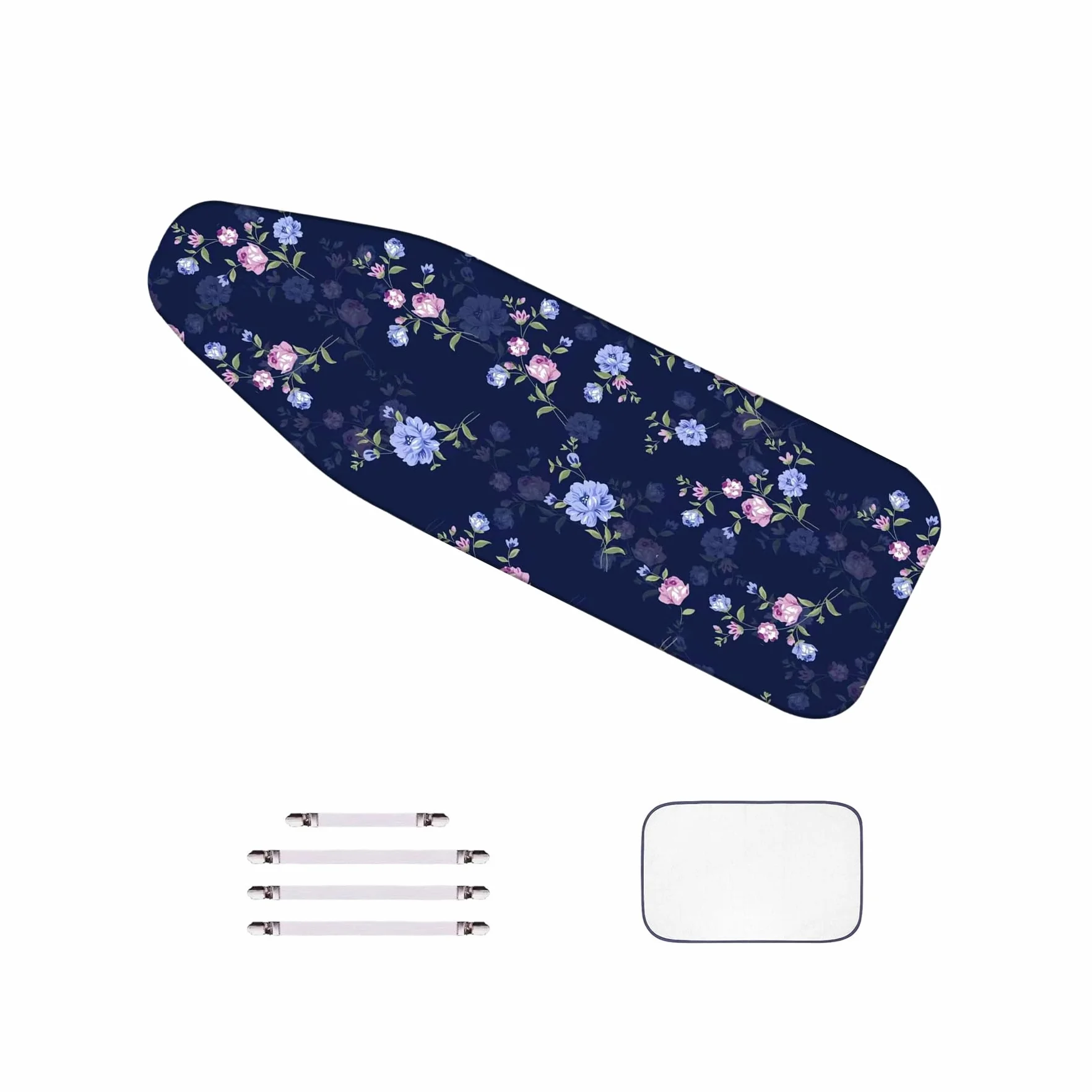 Bardzo duży – pokrowiec na deskę do prasowania 160 x 60 cm, pogrubiony – 2 w 1 wzór brzoskwiniowy Blossom wzór ekstra paroprzepuszczalny – pokrowiec na stół, z zamknięciami