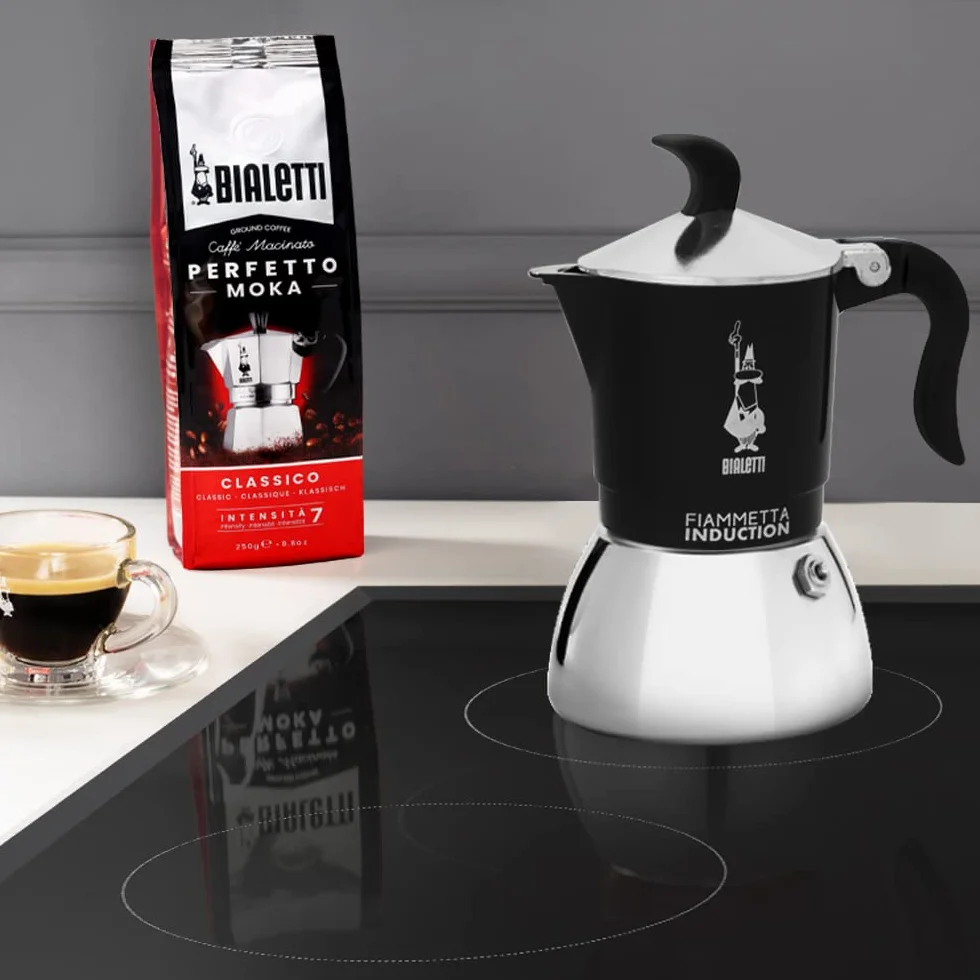 Bialetti Fiammetta Induction dzbanek do kawy aluminium stal czarny 4 filiżanki
