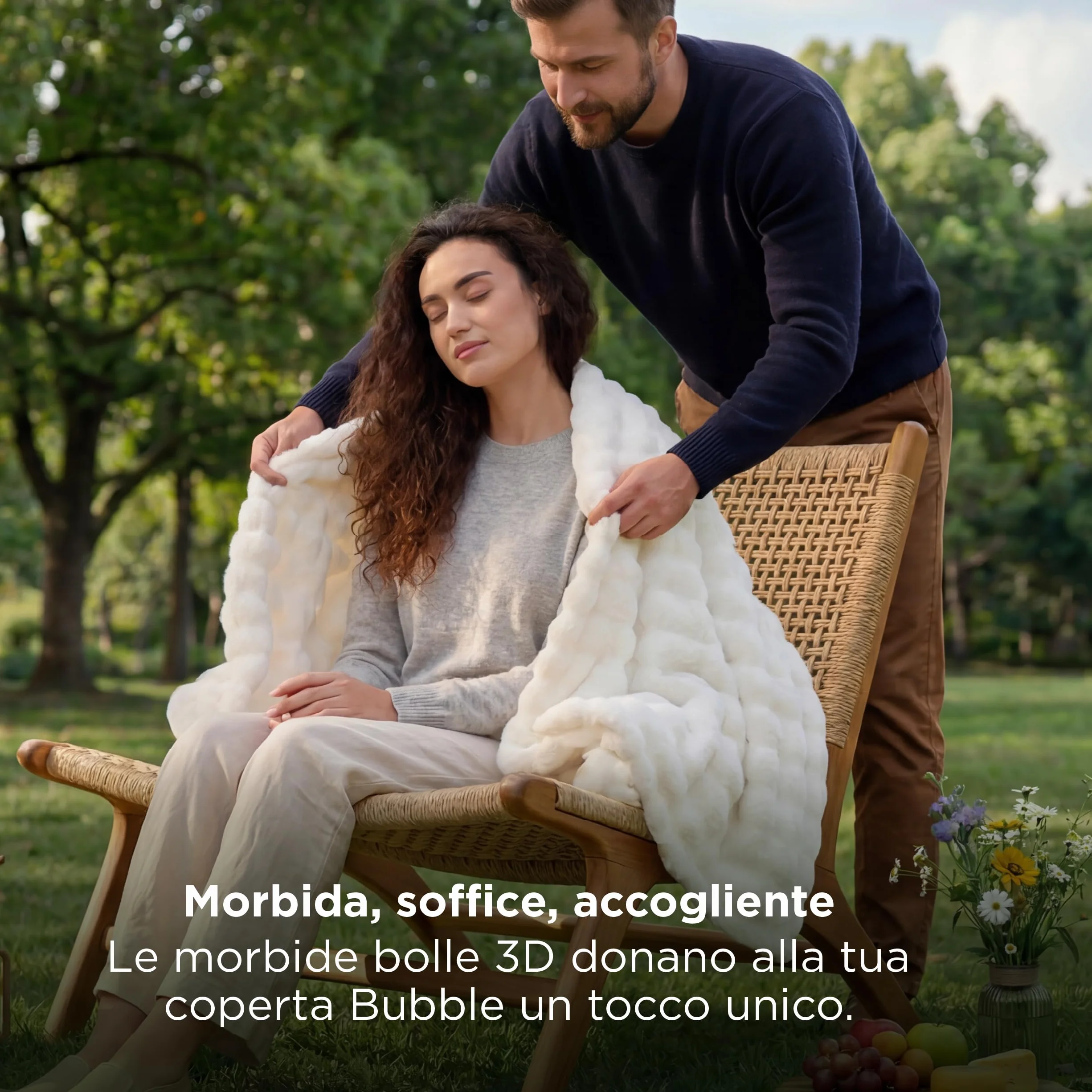 BEDSURE Bubble Koc - Koc Puszysty, Koc na Sofę, Koc Wełniany & Koc Polarowy, Miękkie Ciepłe Koce do Dekoracji Pokoju, Koce Mieszkaniowe & Puchowe, Koc Dzienny, Biały, 150x200 cm