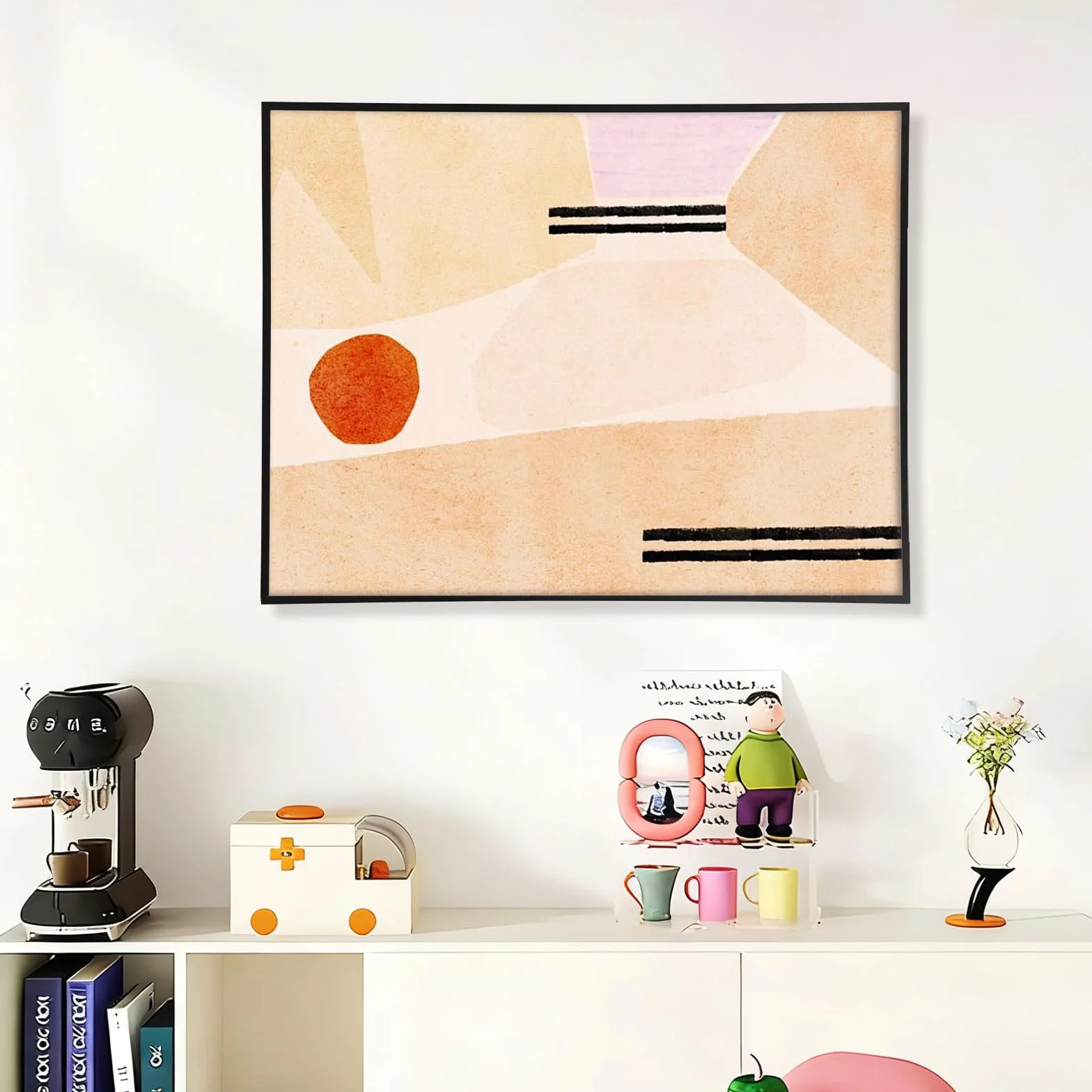 Metalowa rama z fugą cieniową 60x80 cm regulowane wsporniki dystansowe efekt głębi płótna czarna