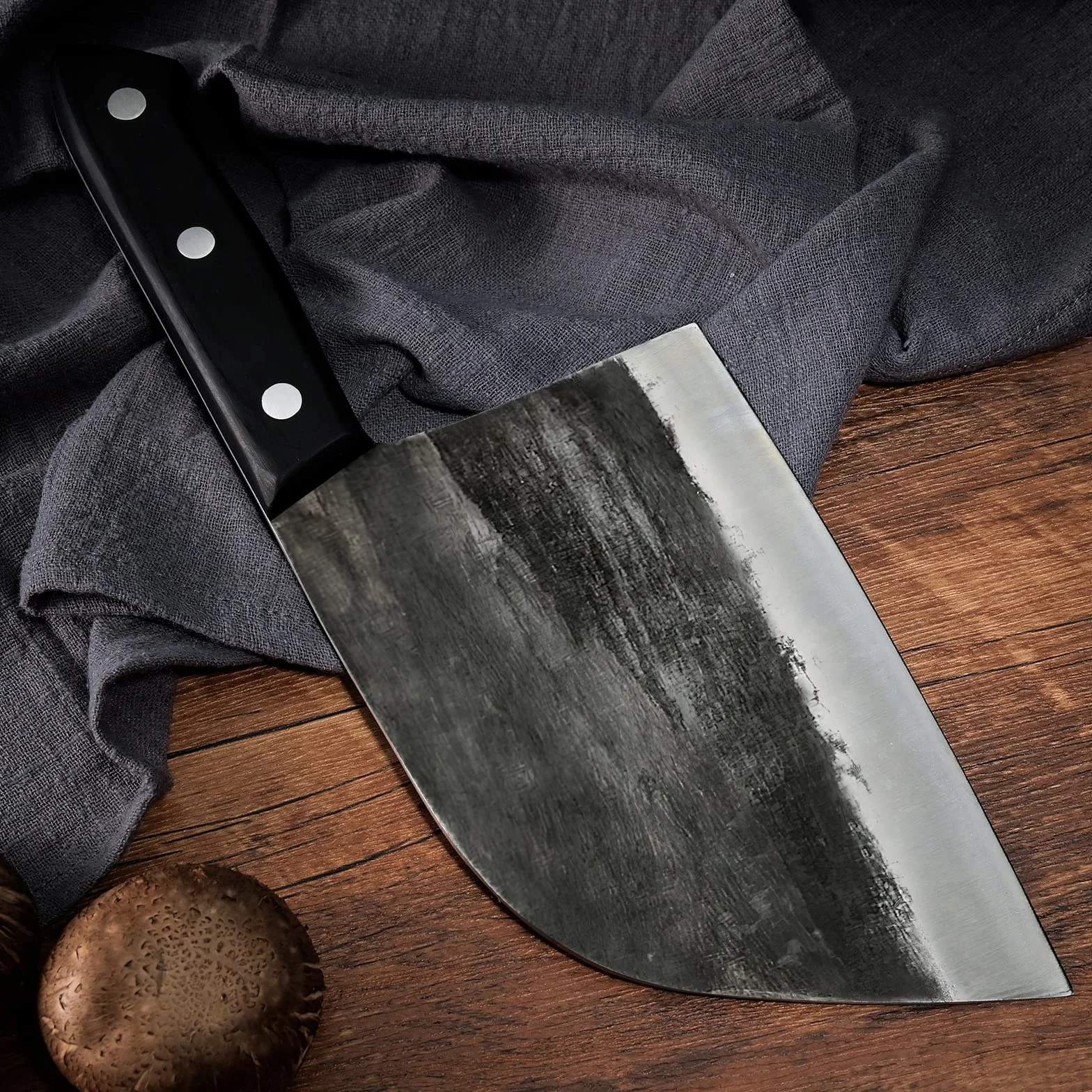 Chiński nóż szefa kuchni, nóż rzeźniczy, nóż do filetowania, nóż Santoku, nóż do mięsa, nóż uniwersalny, nóż kuchenny, nóż do siekania siekacza, ze skórzaną pochwą, nóż do mięsa