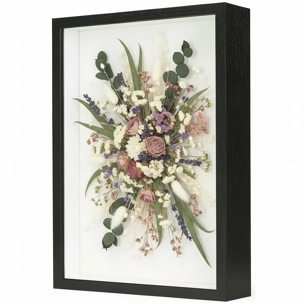 Ramka 3D do napełniania, 21 x 29,7 cm, głęboka 3 cm, ramka na zdjęcia, głęboka, do wypełnienia, z przezroczystą płytką akrylową, na zdjęcia, medale, prezenty, suszone kwiaty (czarna)