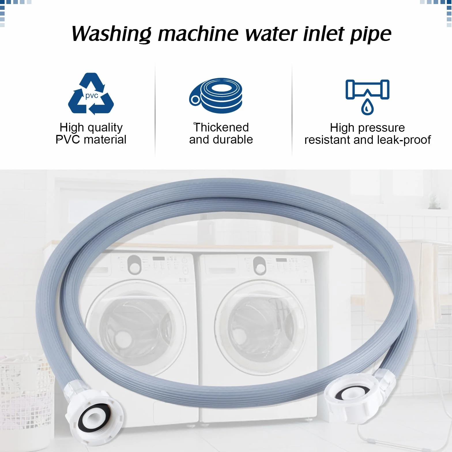 twoonto Washing Machine Inlet spodnie do pralek, wąż dopływowy 1 m, uniwersalny wąż dopływowy do pralek i zmywarek, wąż doprowadzający wodę 3/4 cala