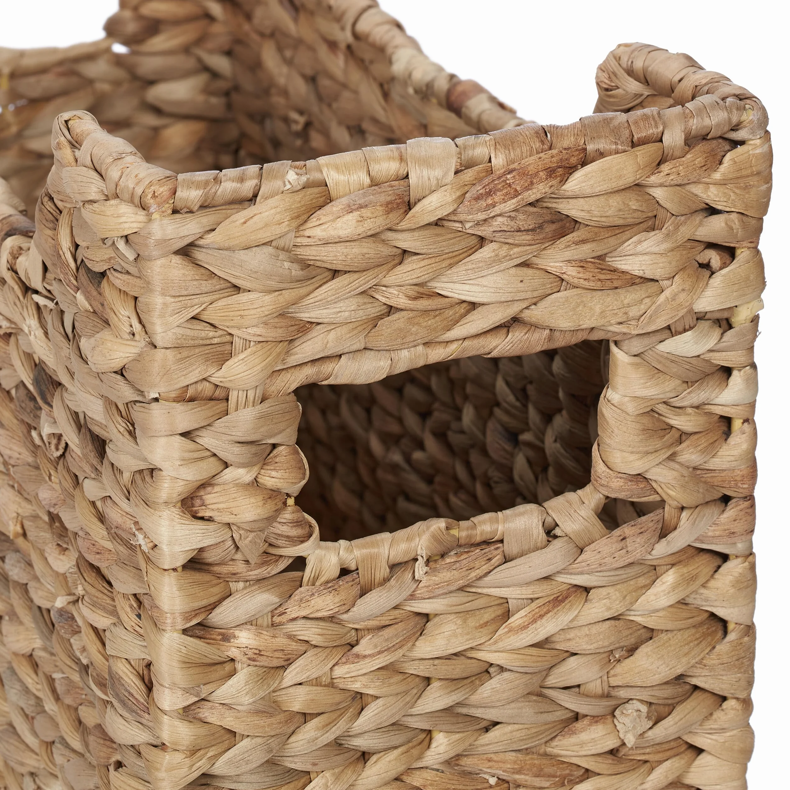 Relaxdays Stojak na czasopisma jacynat wodny 25 x 34,5 x 15,5 cm naturalny